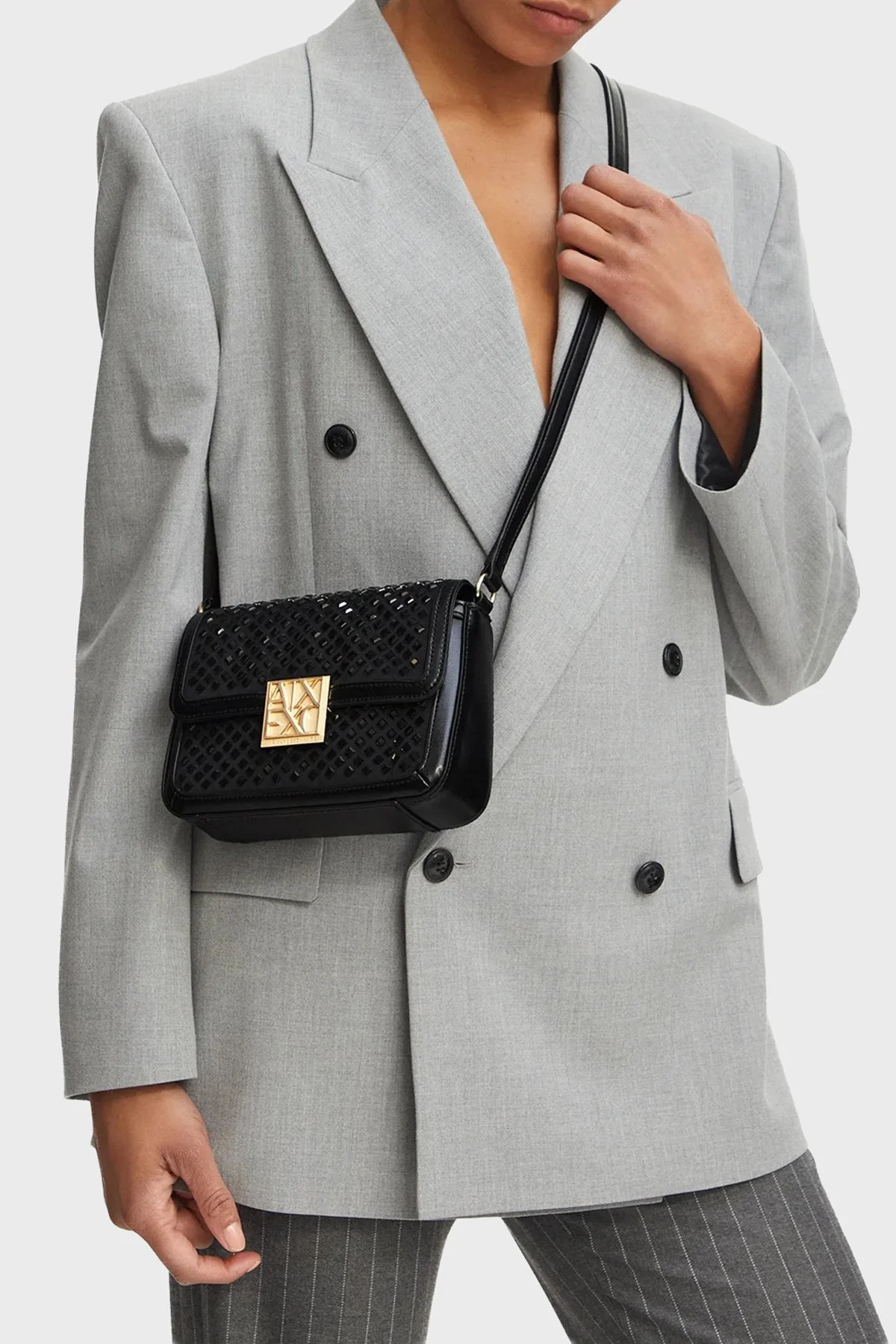 Armani Exchange Logolu Ayarlanabilir Askılı Kadın Çanta XW003374 AF26449 MC043 Siyah - 2
