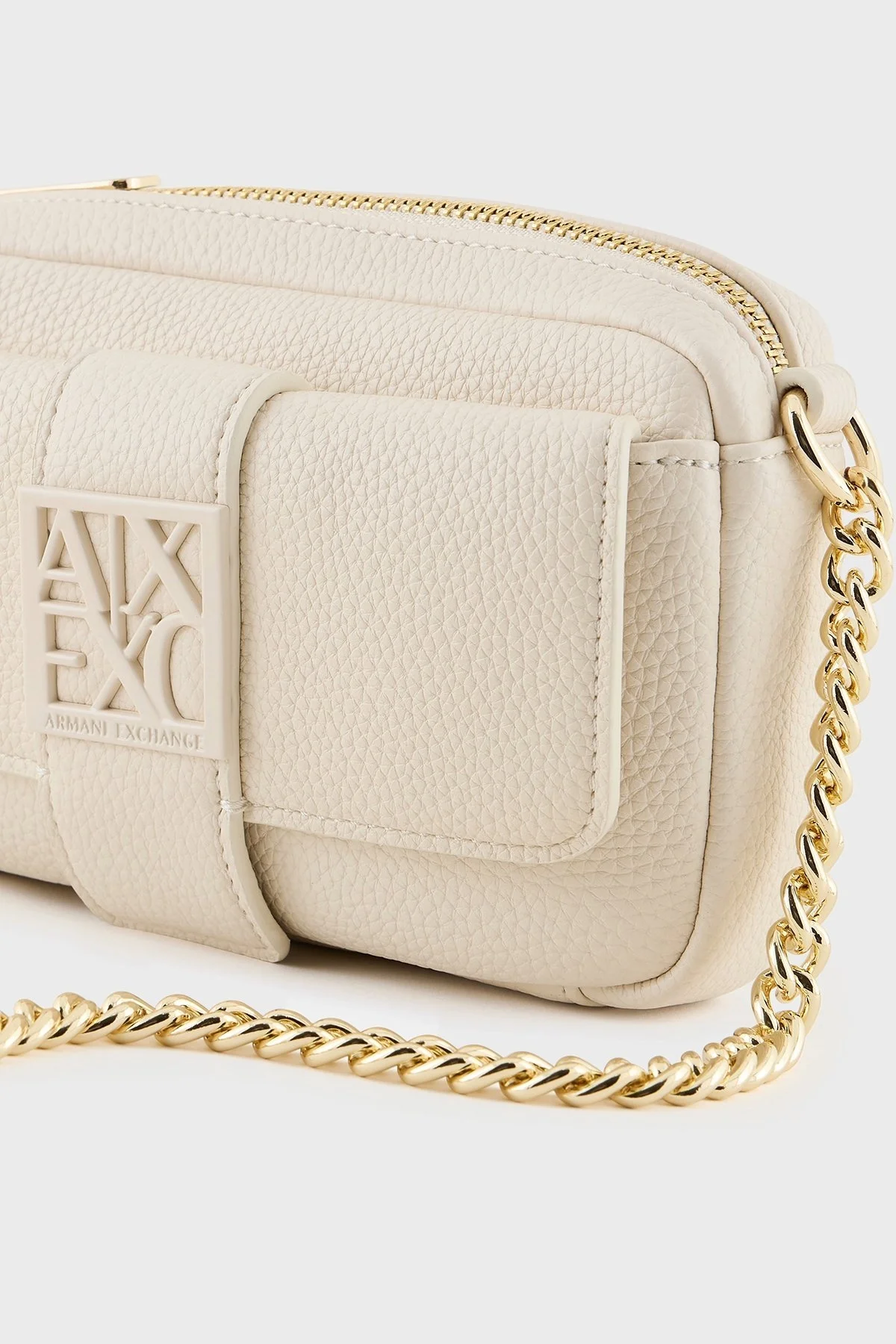 Armani Exchange Logolu Ayarlanabilir Askılı Mini Bayan Çanta XW000324 AF11902 U1074 EKRU - 11