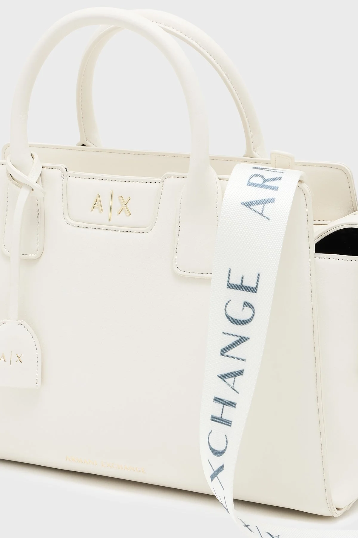 Armani Exchange Logolu Ayarlanabilir ve Çıkarılabilir Askılı Bayan Çanta XW002158 AF19892 U1003 EKRU - 6