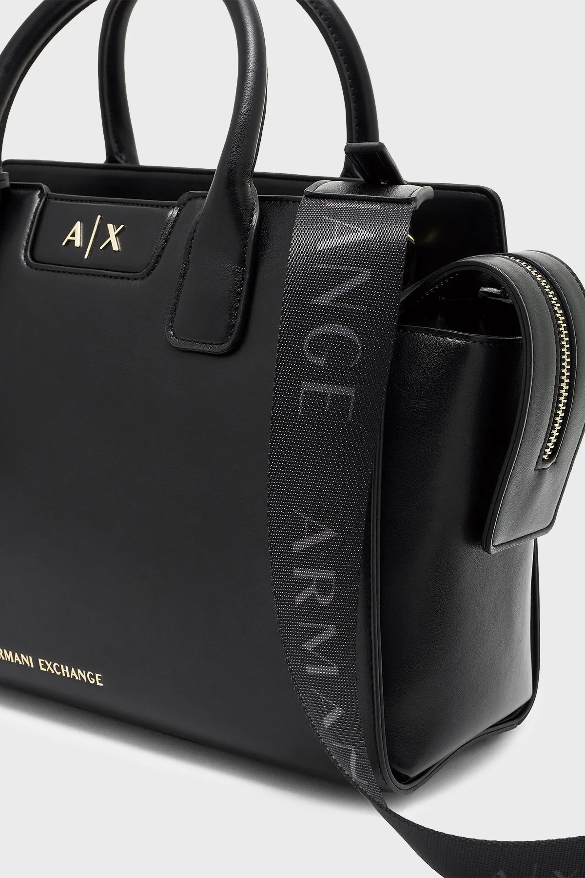 Armani Exchange Logolu Ayarlanabilir ve Çıkarılabilir Askılı Bayan Çanta XW002158 AF19892 UC001 SİYAH - 5