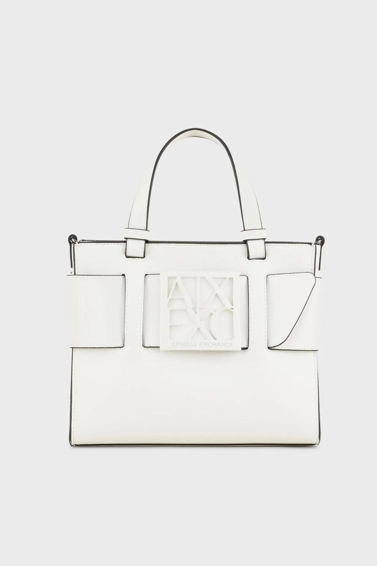 Armani Exchange Logolu Ayarlanabilir ve Çıkarılabilir Uzatma Askılı Bayan Çanta 942690 0A874 26410 BEYAZ - 1