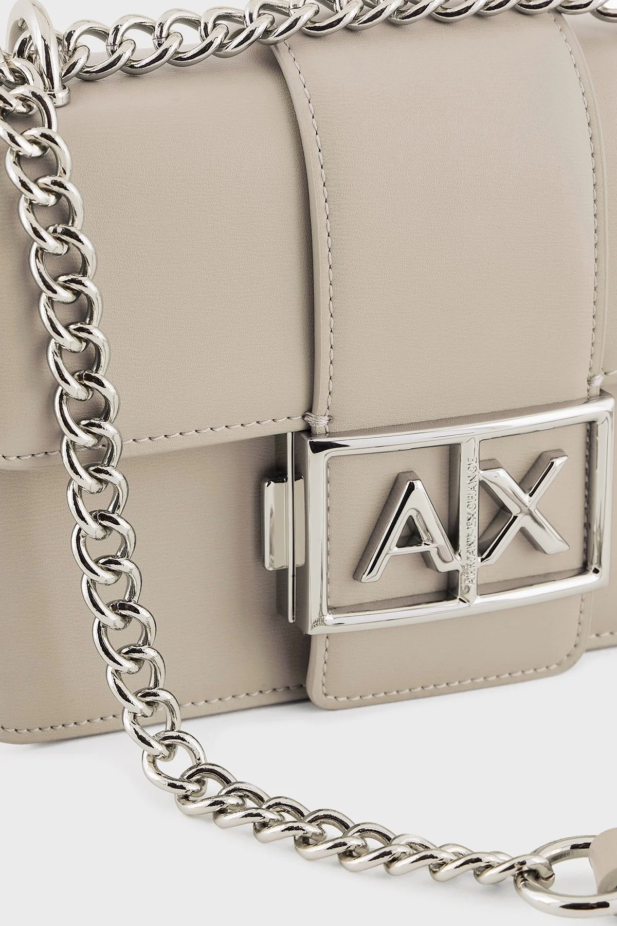 Armani Exchange Logolu Ayarlanabilir Zincir Askılı Bayan Çanta XW000071 AF12039 U1095 BEJ - 11