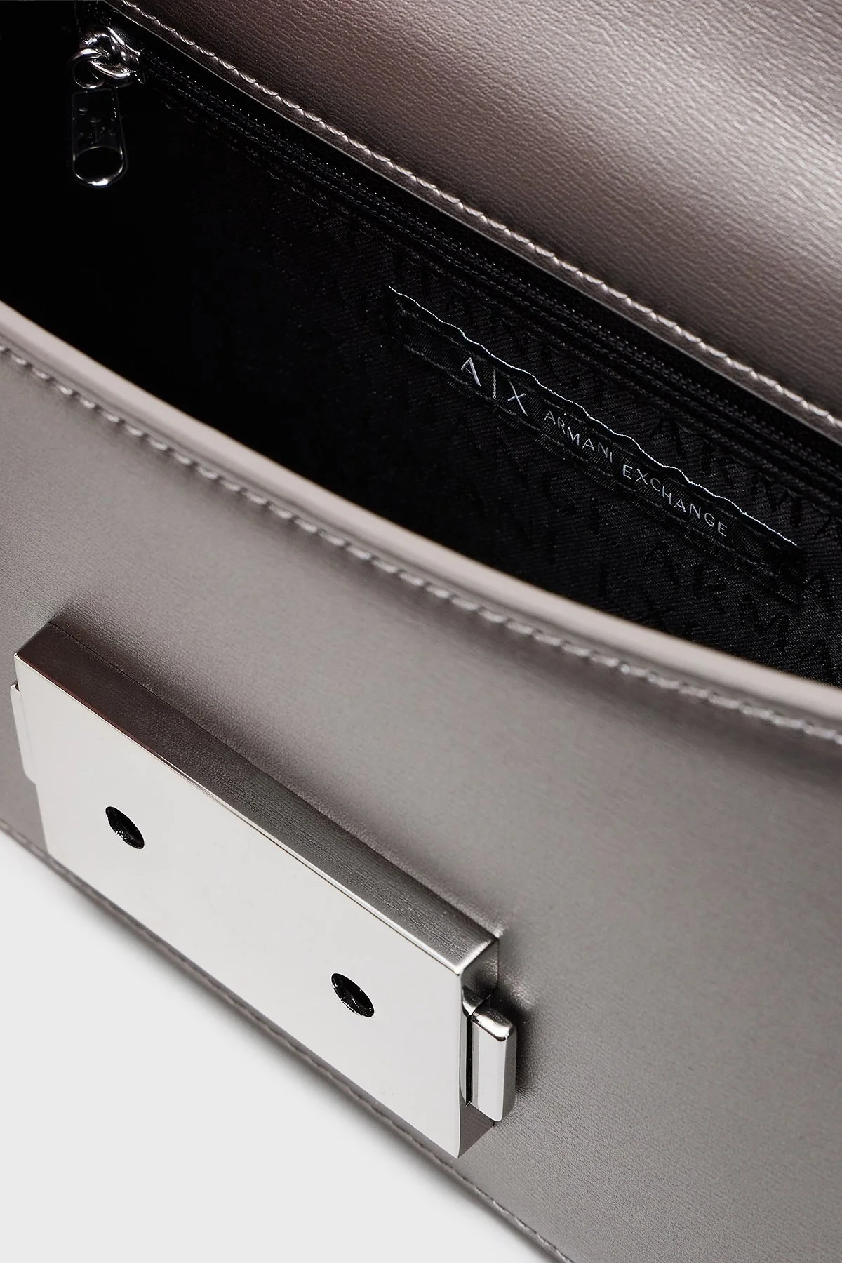 Armani Exchange Logolu Ayarlanabilir Zincir Askılı Bayan Çanta XW000071 AF12039 U8097 GÜMÜŞ - 9