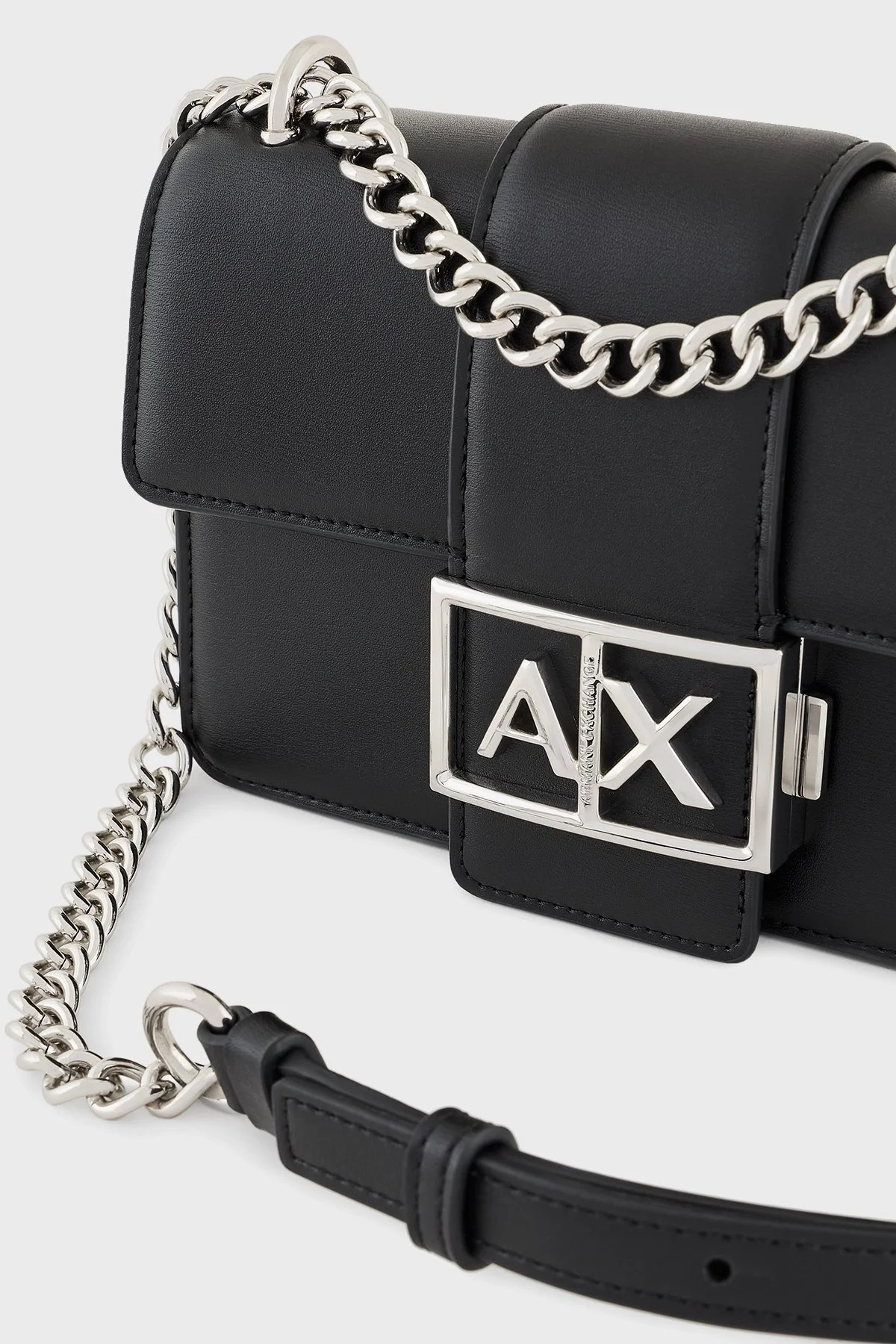 Armani Exchange Logolu Ayarlanabilir Zincir Askılı Bayan Çanta XW000071 AF12039 UC001 SİYAH - 20