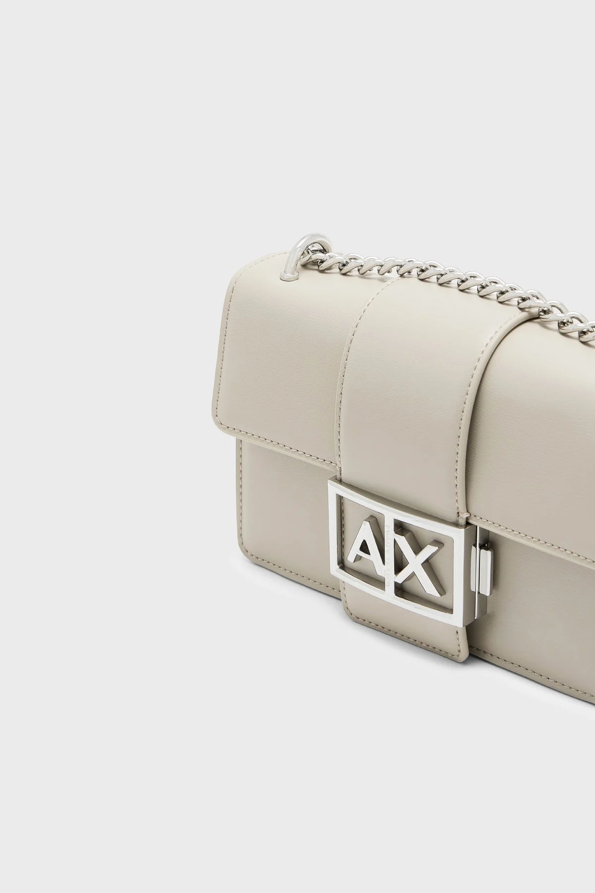 Armani Exchange Logolu Ayarlanabilir Zincir Askılı Kadın Çanta XW000071 AF12039 U6208 Ekru - 5