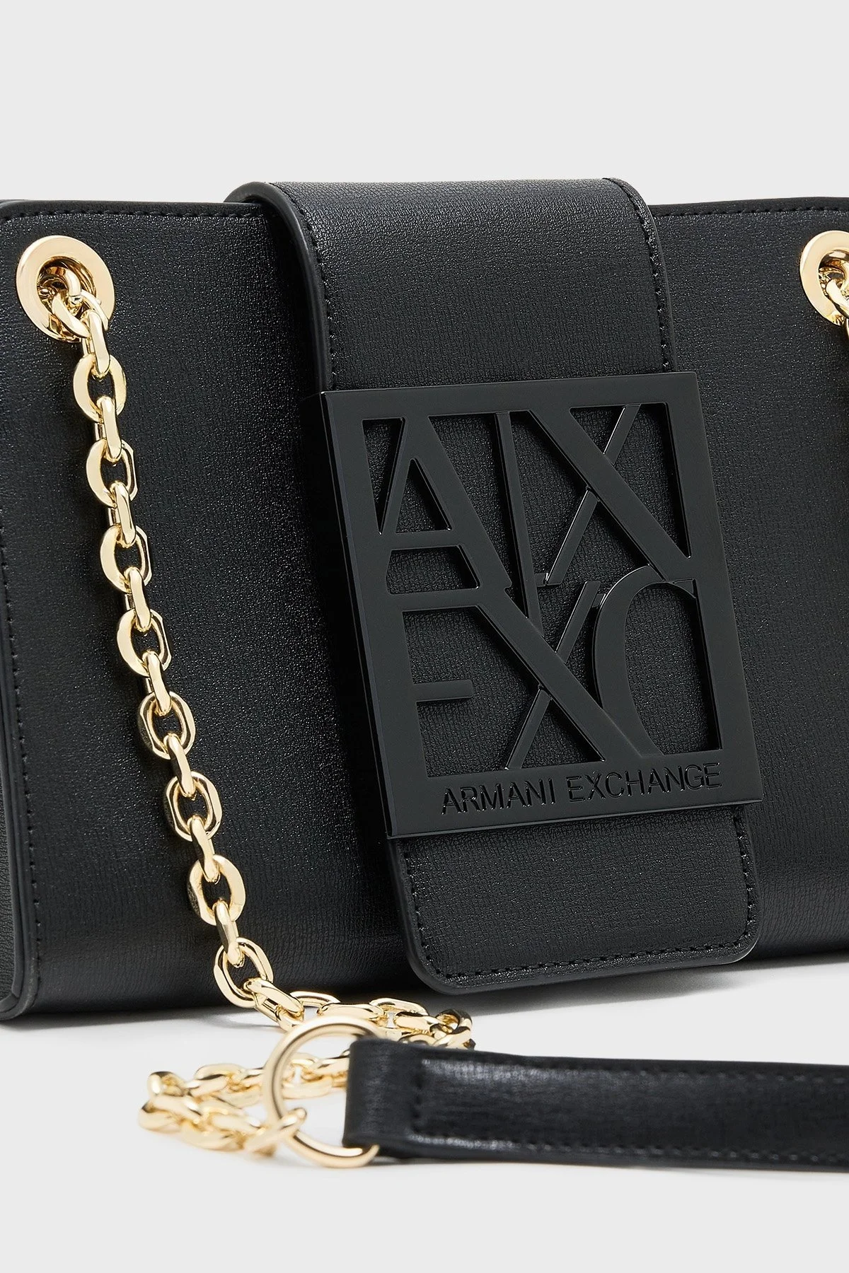 Armani Exchange Logolu Ayarlanabilir Zincir Askılı Small Bayan Çanta XW000281 AF13672 UC001 SİYAH - 7