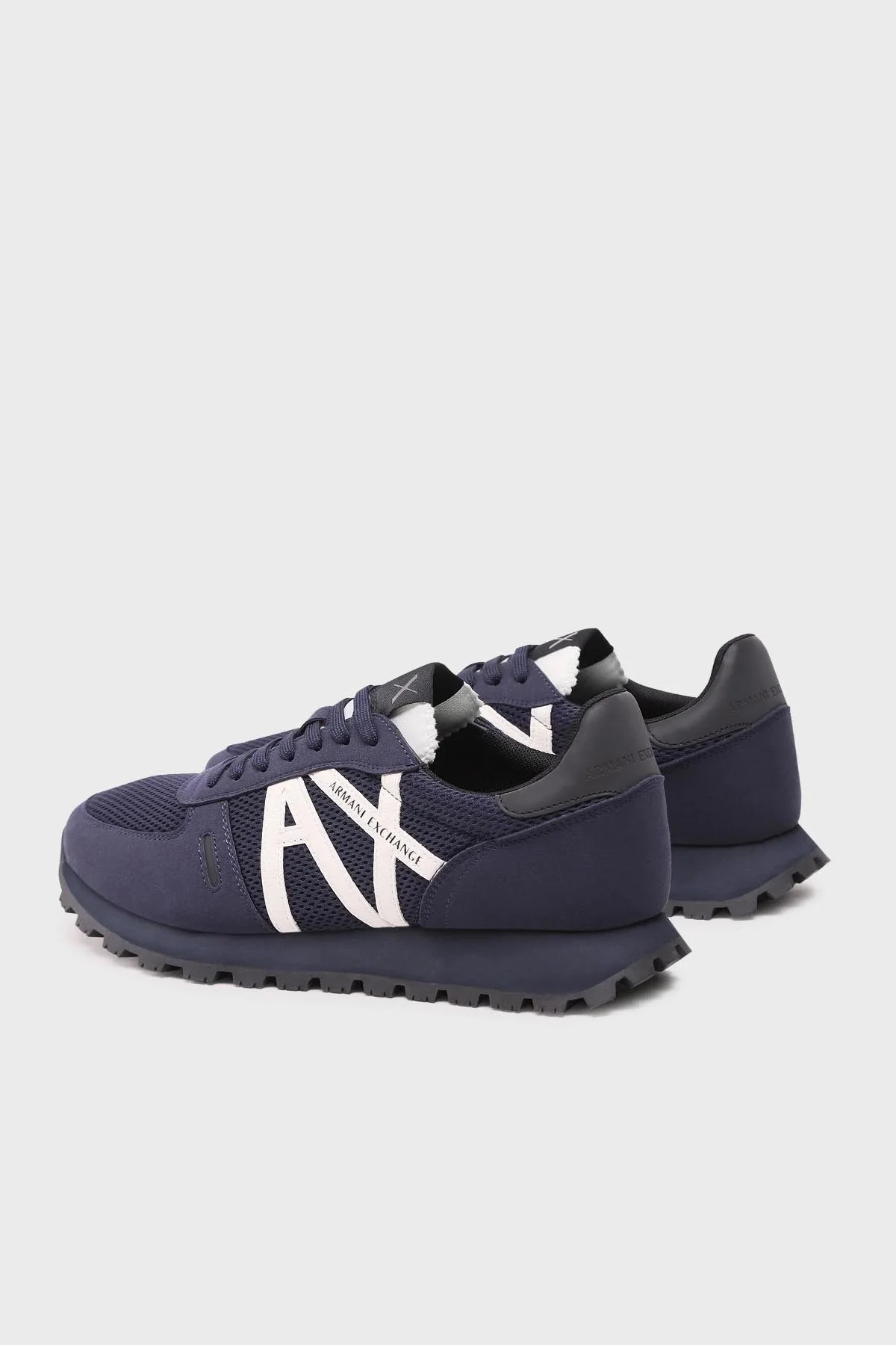Armani Exchange Logolu Bağlamalı Sneaker Erkek Ayakkabı XUX169 XV660 N151 LACİVERT - 2