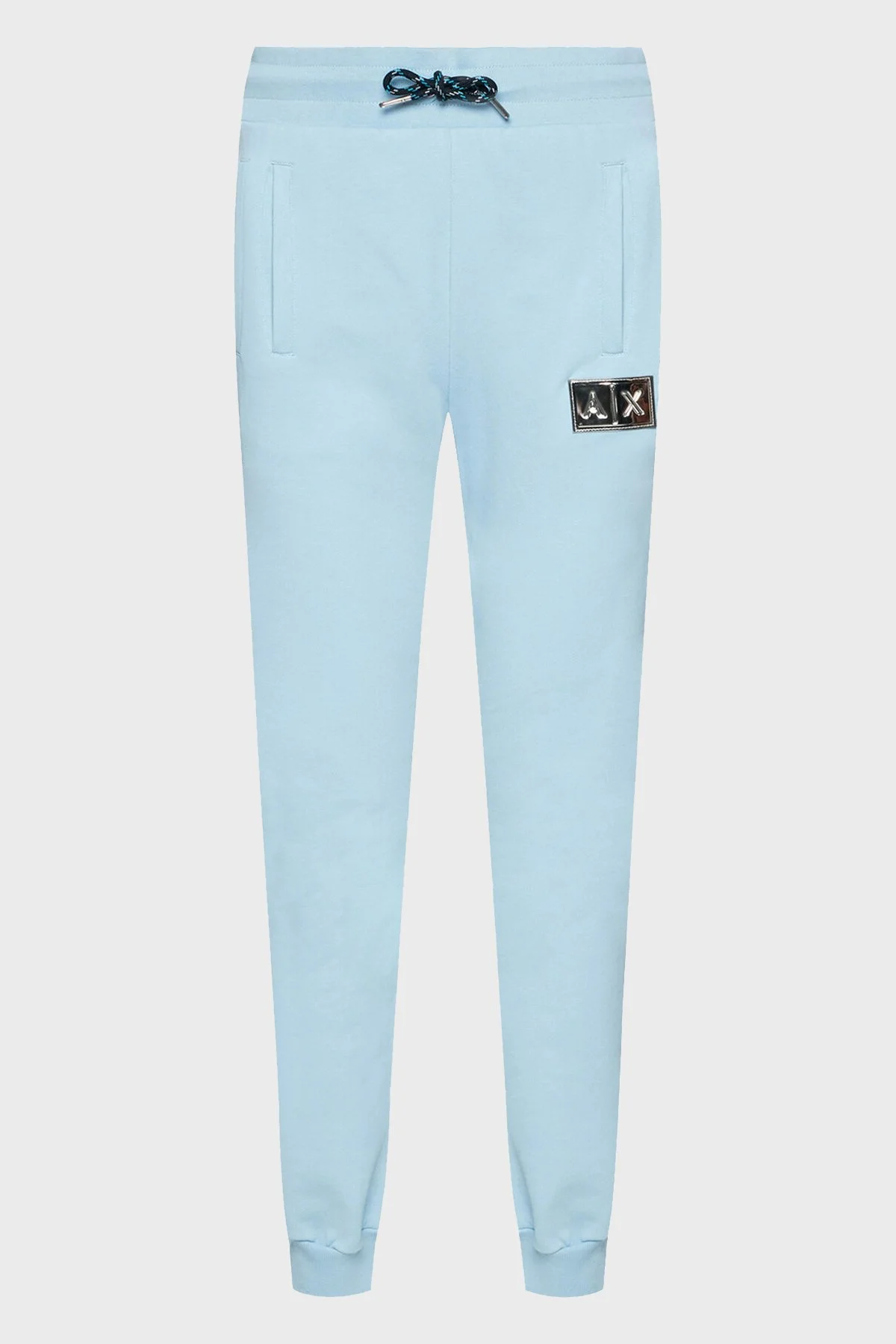 Armani Exchange Logolu Belden Bağlamalı % 100 Pamuk Kadın Pantolon 3LYP75 YJ6UZ 15BL AÇIK MAVİ - 5