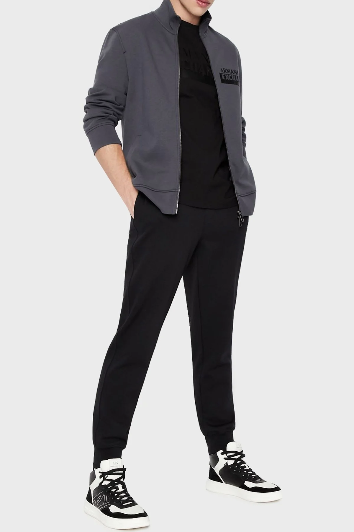 Armani Exchange Pamuklu Logolu Belden Bağlamalı Regular Fit Erkek Pantolon 6LZPBE ZJCAZ 1200 SİYAH - 1