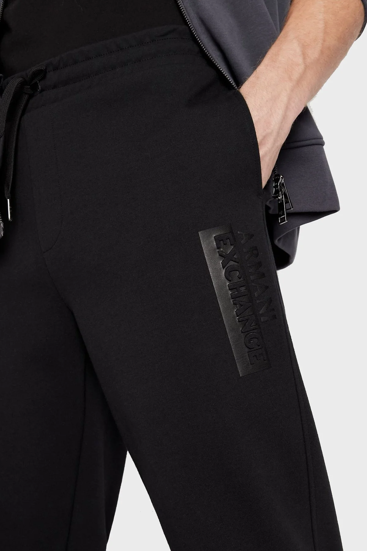 Armani Exchange Pamuklu Logolu Belden Bağlamalı Regular Fit Erkek Pantolon 6LZPBE ZJCAZ 1200 SİYAH - 4