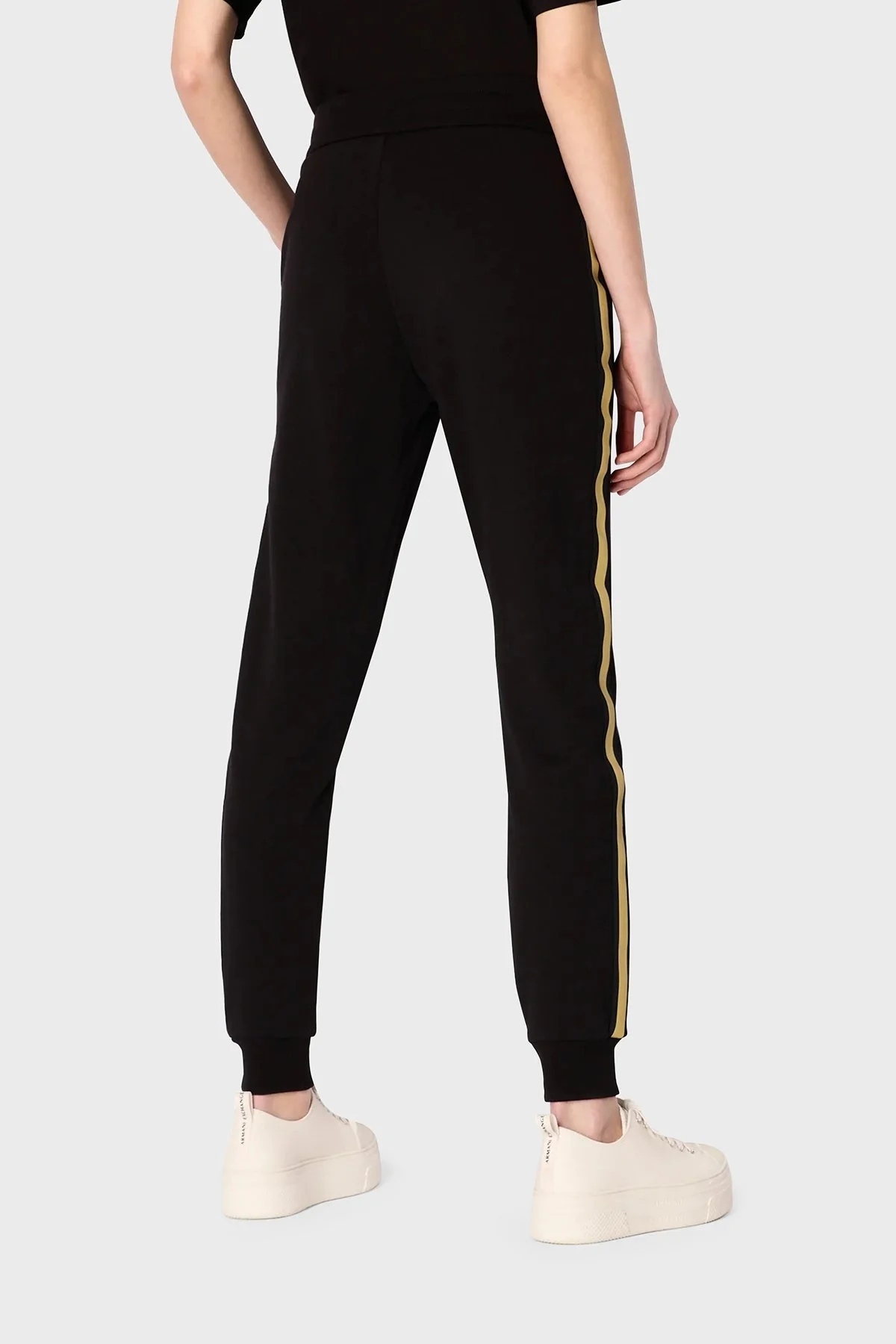 Armani Exchange Logolu Belden Bağlamalı Regular Fit Jogger Bayan Pantolon 3RYPCA YJ68Z 1200 SİYAH - 3