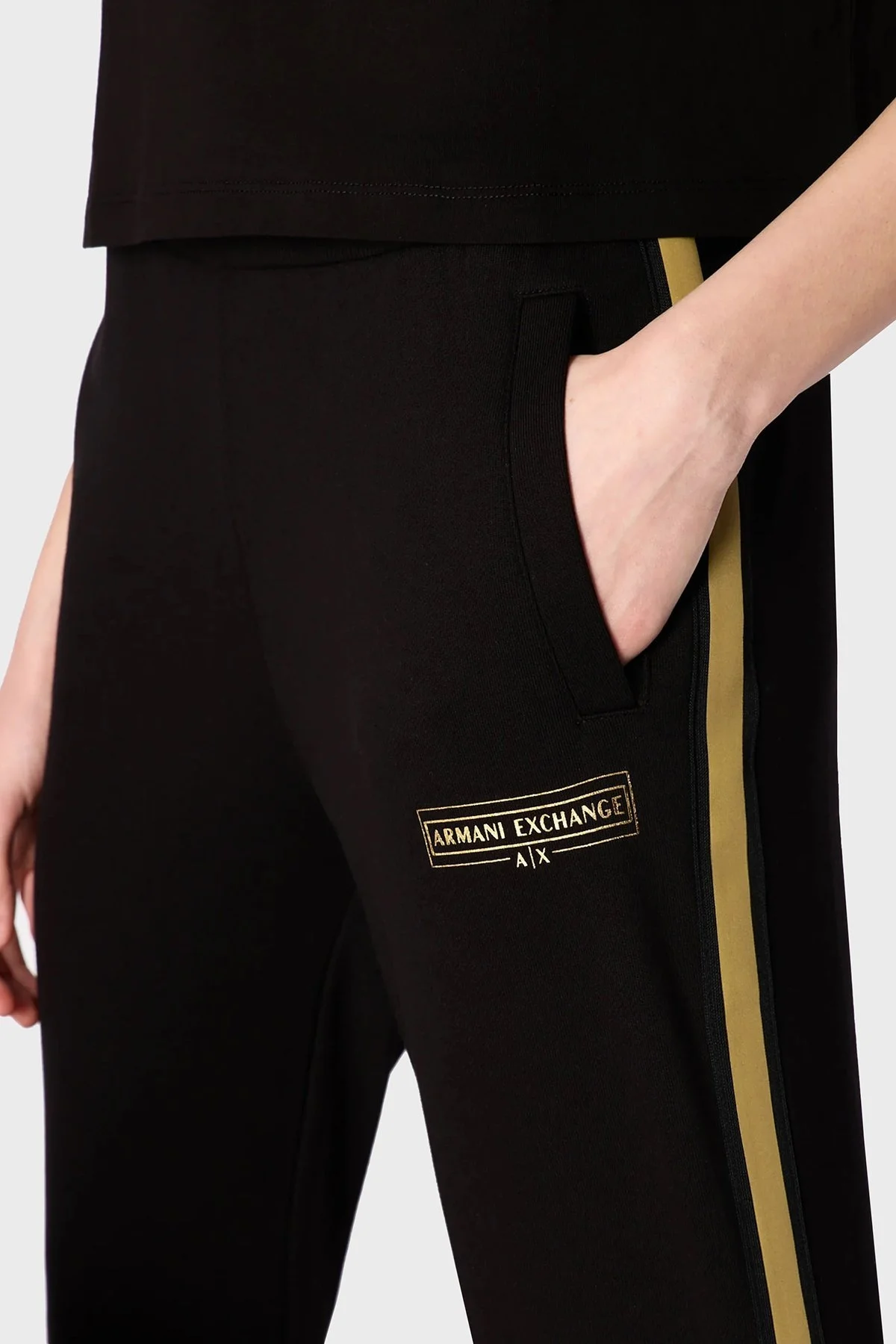 Armani Exchange Logolu Belden Bağlamalı Regular Fit Jogger Bayan Pantolon 3RYPCA YJ68Z 1200 SİYAH - 7