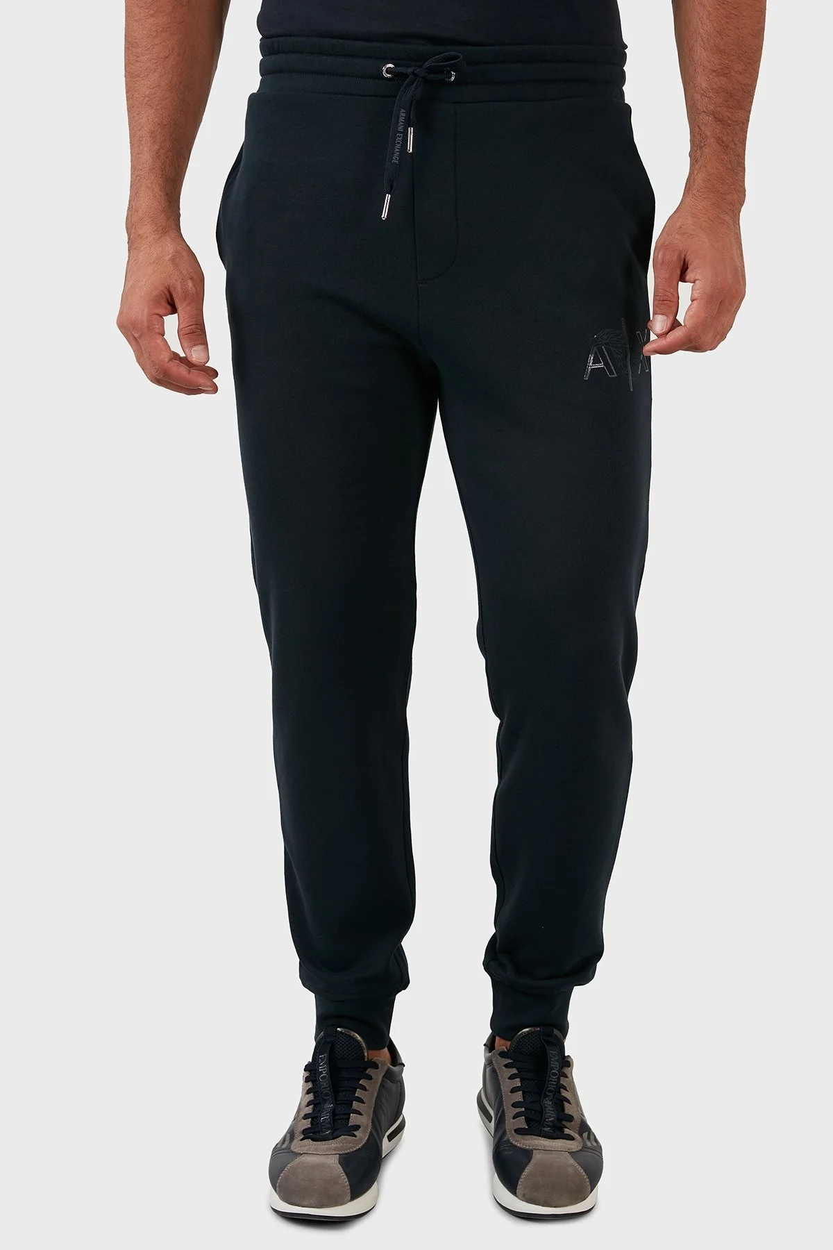 Armani Exchange Logolu Belden Bağlamalı Regular Fit Pamuklu Erkek Pantolon 6LZPHG ZJ6RZ 1510 LACİVERT - 2