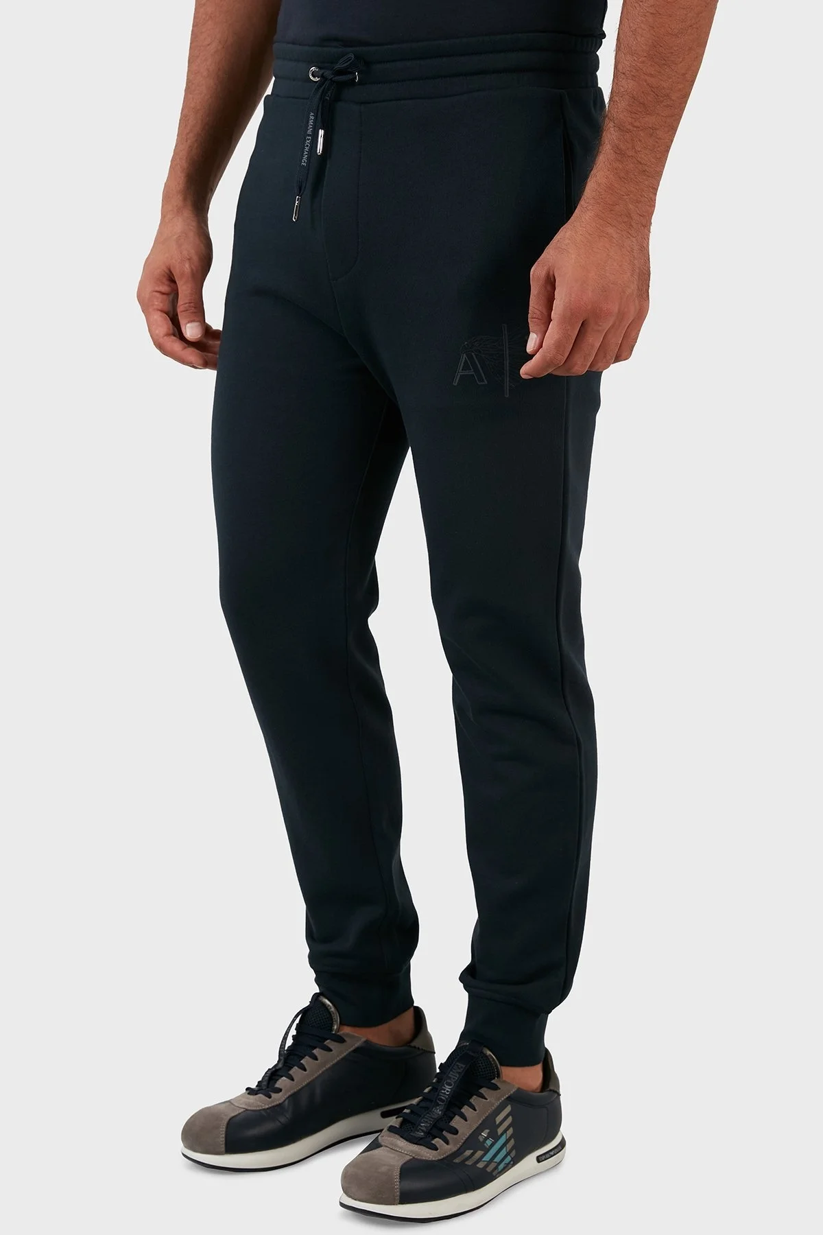 Armani Exchange Logolu Belden Bağlamalı Regular Fit Pamuklu Erkek Pantolon 6LZPHG ZJ6RZ 1510 LACİVERT - 3