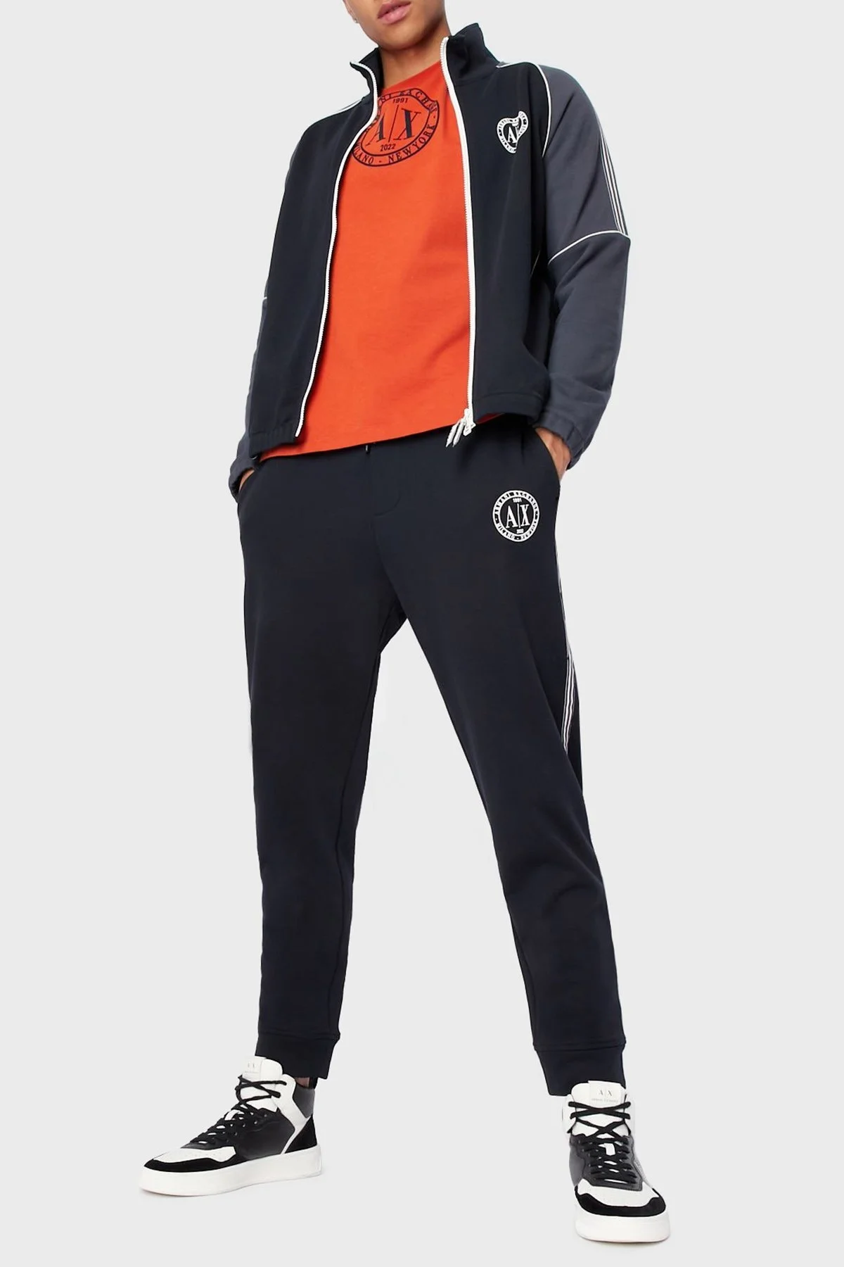 Armani Exchange Logolu Belden Bağlamalı Regular Fit Pamuklu Erkek Pantolon 6LZPLD ZJ1ZZ 1583 LACİVERT - 1