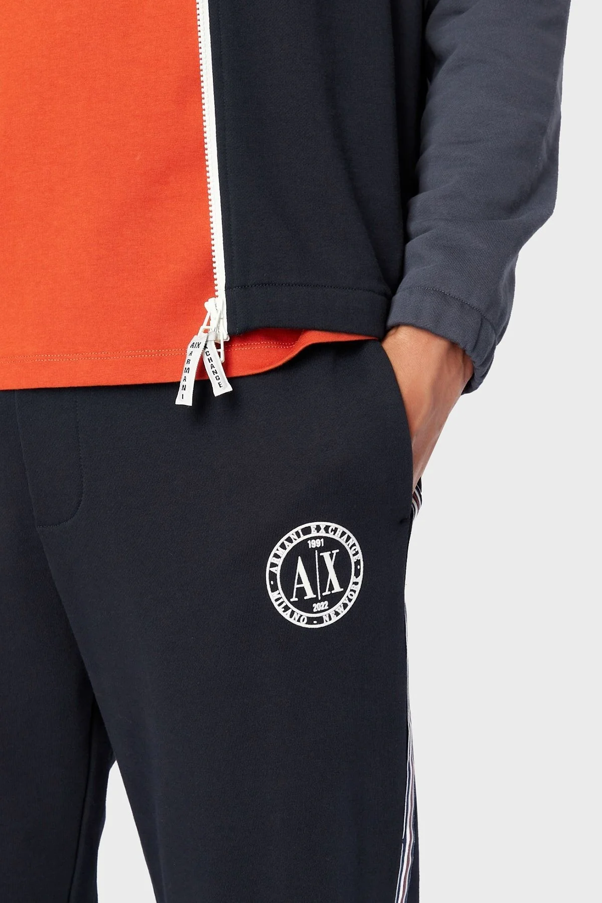 Armani Exchange Logolu Belden Bağlamalı Regular Fit Pamuklu Erkek Pantolon 6LZPLD ZJ1ZZ 1583 LACİVERT - 3