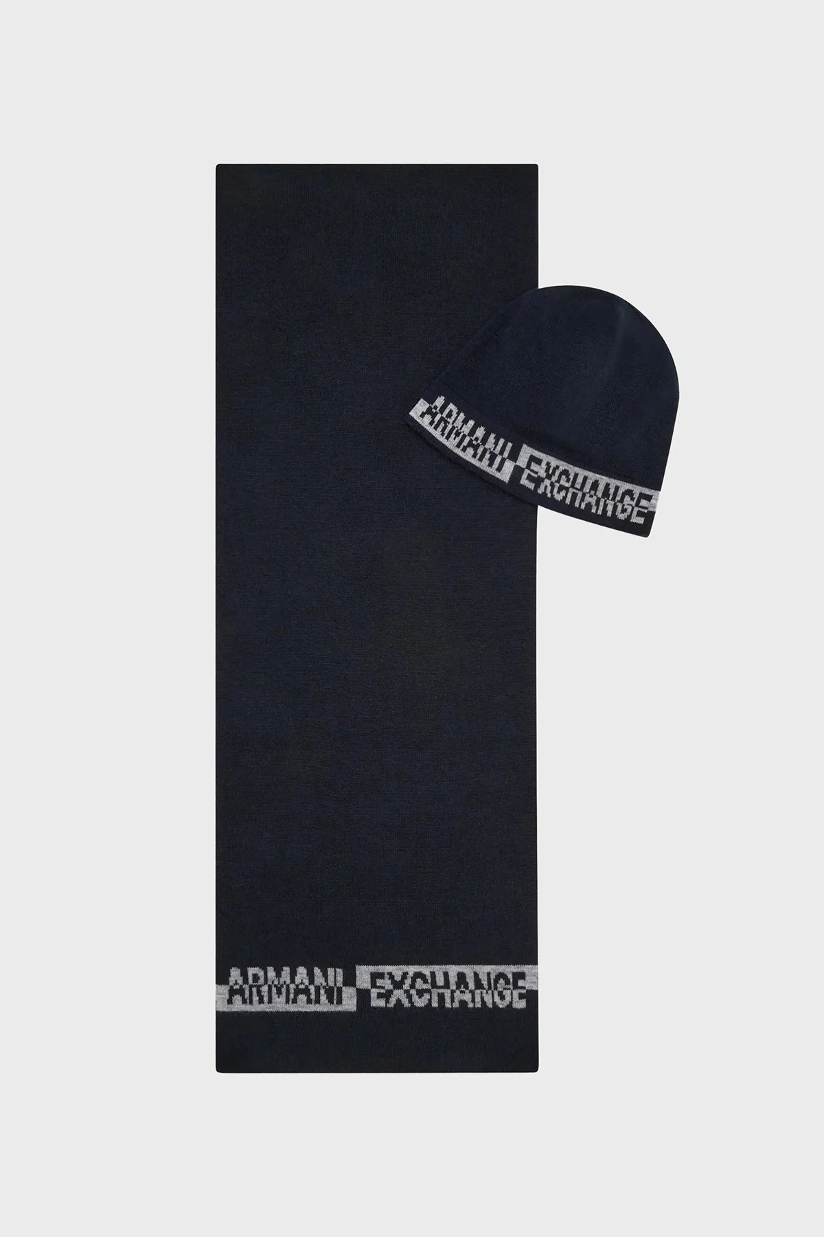 Armani Exchange Logolu Bere Erkek Atkı Takım 954651 CC313 00035 LACİVERT - 1