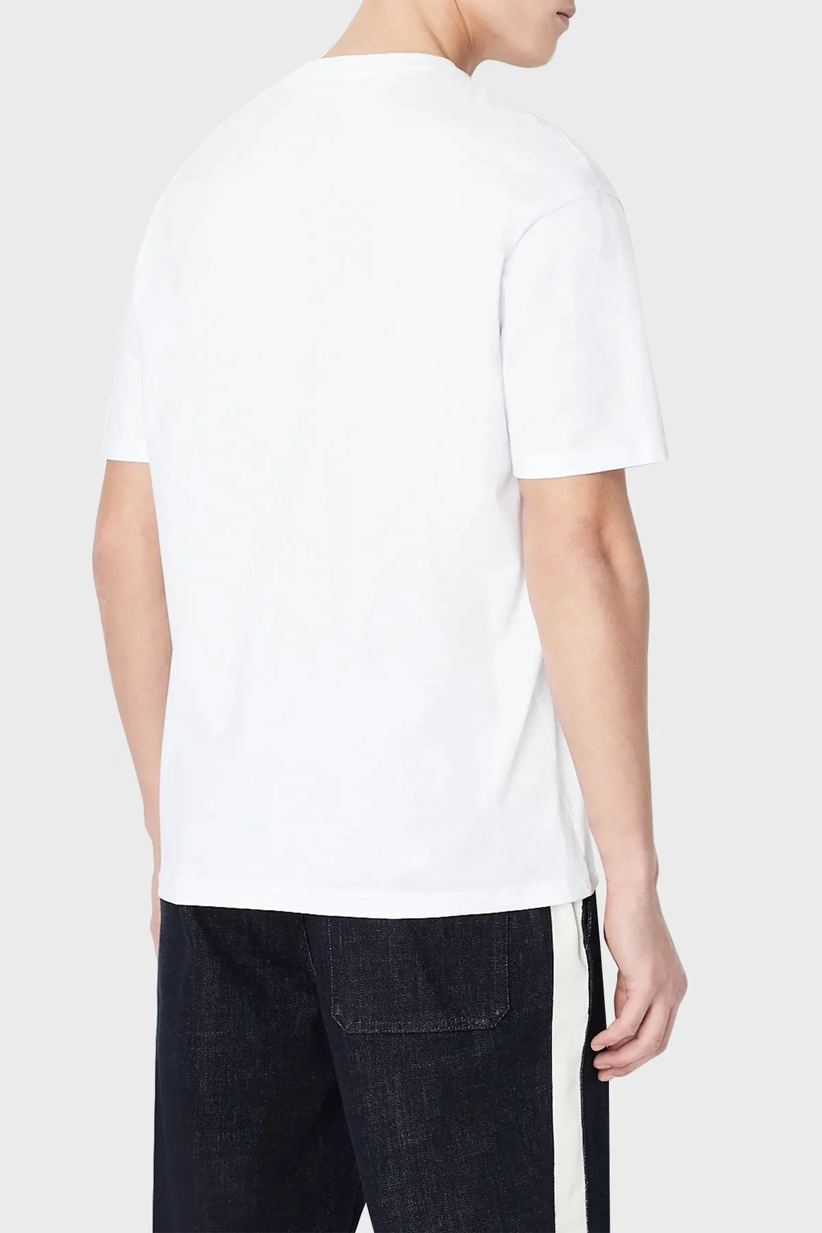 Armani Exchange Logolu Bisiklet Yaka % 100 Pamuk Comfort Fit Erkek T Shirt 3RZTLB ZJ8EZ 1100 BEYAZ - 2