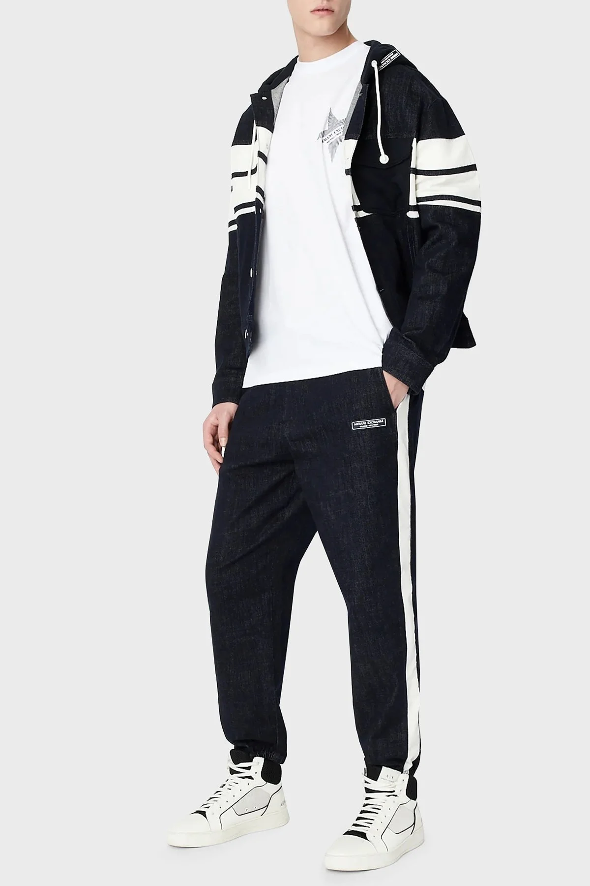 Armani Exchange Logolu Bisiklet Yaka % 100 Pamuk Comfort Fit Erkek T Shirt 3RZTLB ZJ8EZ 1100 BEYAZ - 4