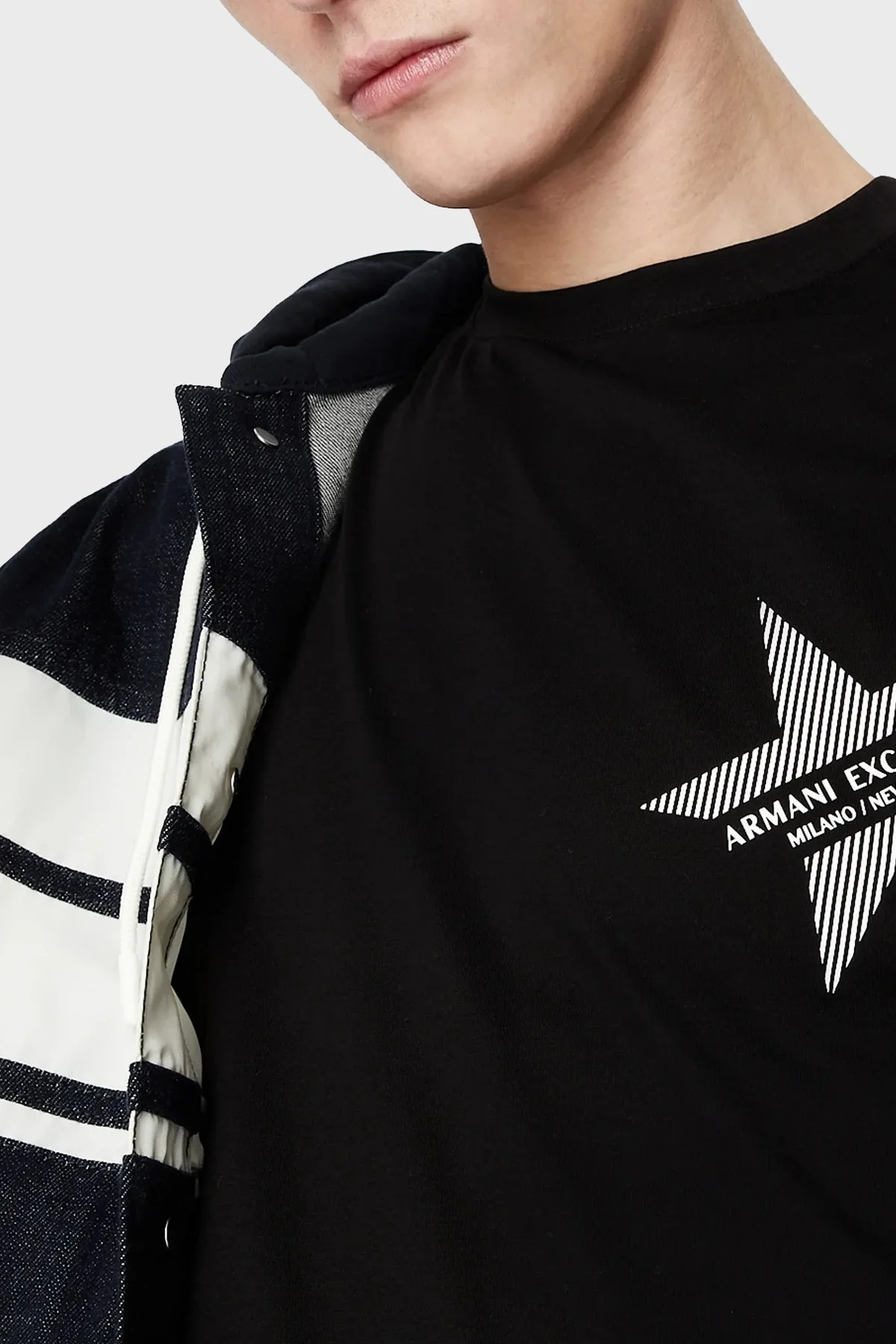 Armani Exchange Logolu Bisiklet Yaka % 100 Pamuk Comfort Fit Erkek T Shirt 3RZTLB ZJ8EZ 1200 SİYAH - 4