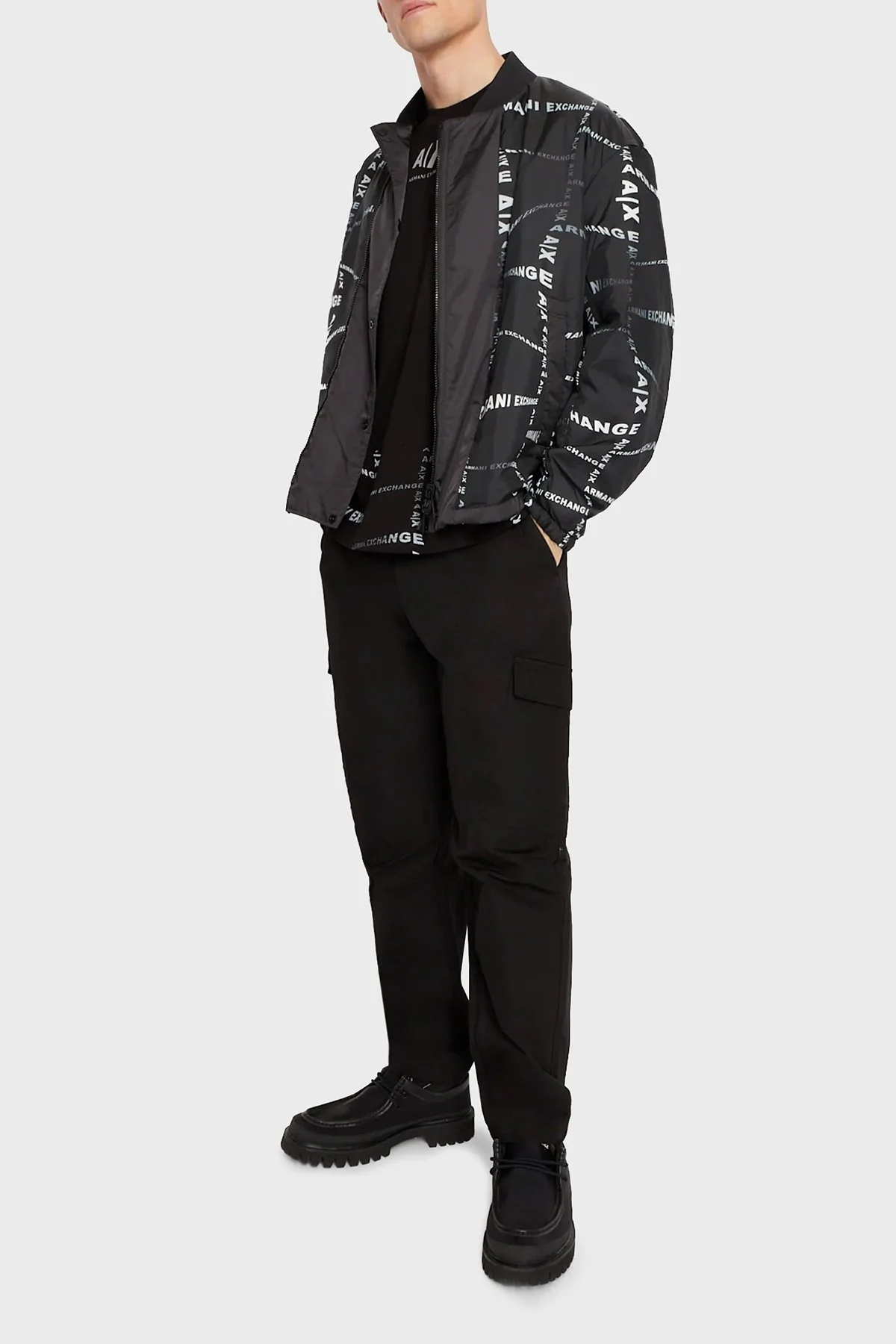 Armani Exchange Logolu Bisiklet Yaka % 100 Pamuk Regular Fit Erkek T Shirt 3RZMFE ZJ8EZ 52AG SİYAH - 3