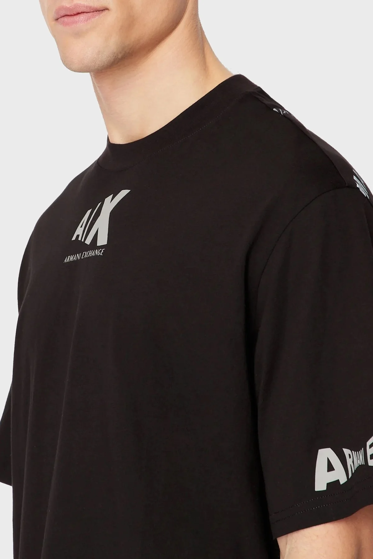 Armani Exchange Logolu Bisiklet Yaka % 100 Pamuk Regular Fit Erkek T Shirt 3RZMFE ZJ8EZ 52AG SİYAH - 4