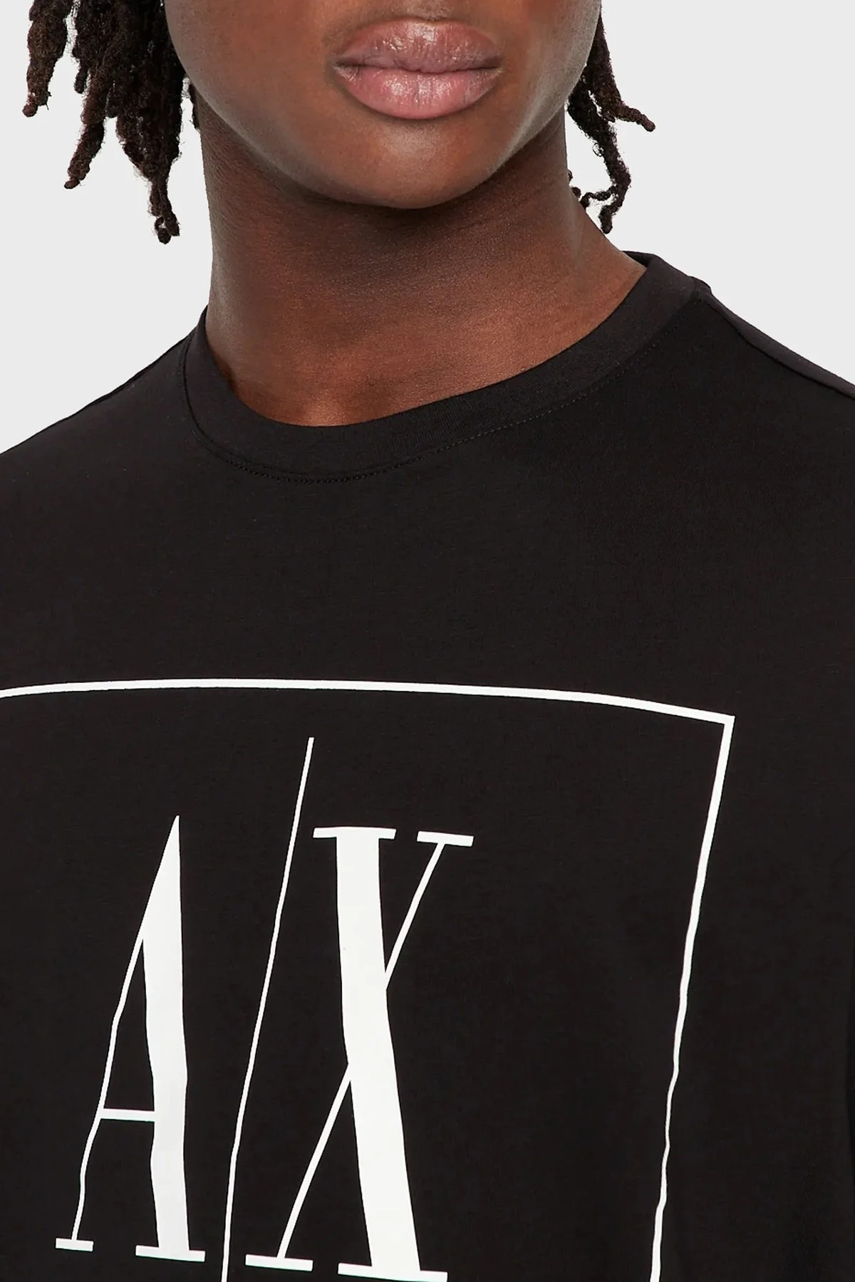 Armani Exchange Logolu Bisiklet Yaka % 100 Pamuk Regular Fit Erkek T Shirt 3RZTAG ZJ8EZ 1200 SİYAH - 3