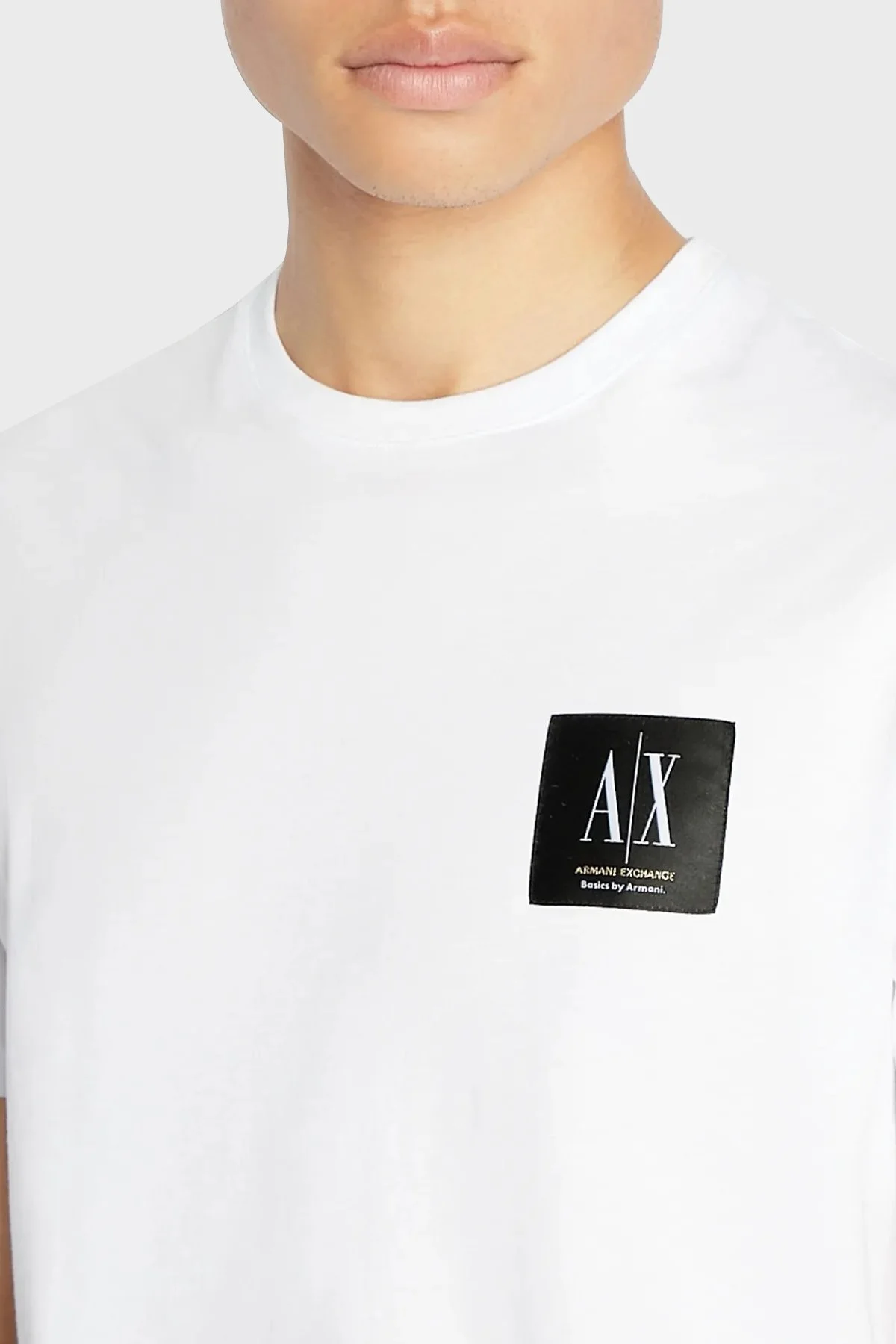 Armani Exchange Logolu Bisiklet Yaka % 100 Pamuk Regular Fit Erkek T Shirt 3RZTBK ZJ8EZ 1100 BEYAZ - 3