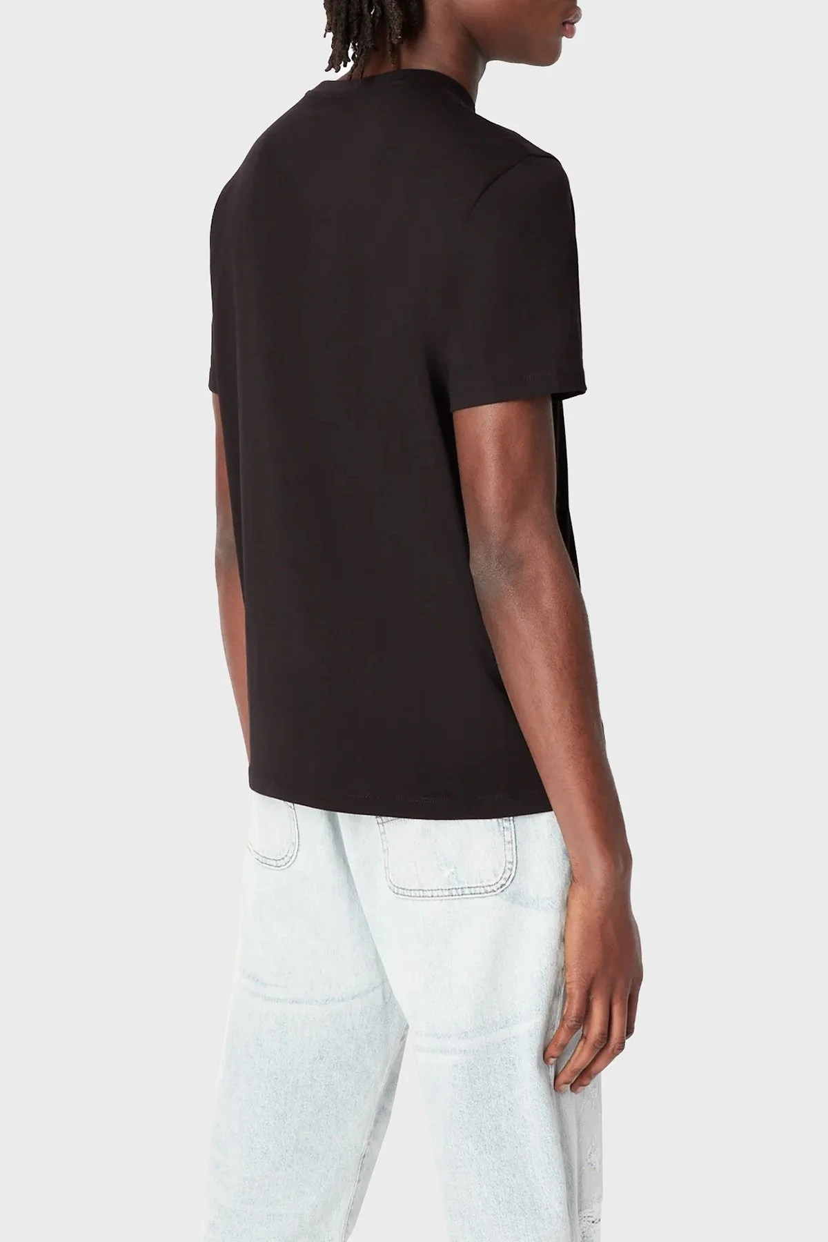 Armani Exchange Logolu Bisiklet Yaka % 100 Pamuk Regular Fit Erkek T Shirt 3RZTBK ZJ8EZ 1200 SİYAH - 2