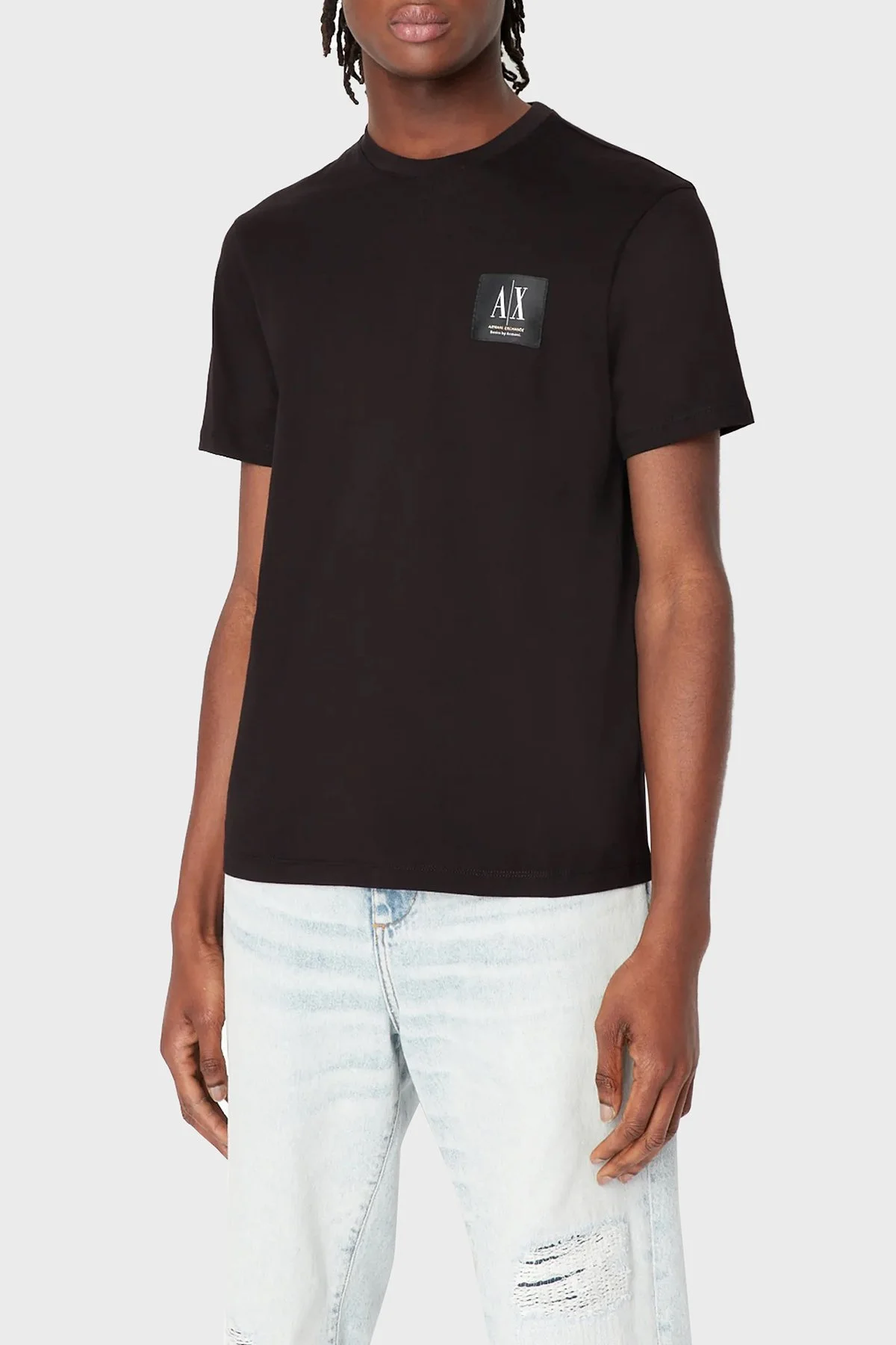 Armani Exchange Logolu Bisiklet Yaka % 100 Pamuk Regular Fit Erkek T Shirt 3RZTBK ZJ8EZ 1200 SİYAH - 1