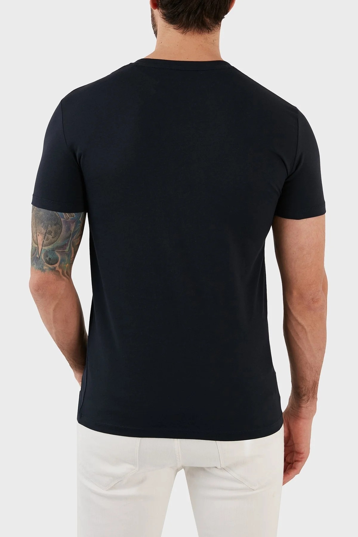 Armani Exchange Logolu Bisiklet Yaka % 100 Pamuk Regular Fit Erkek T Shirt 3RZTHE ZJBYZ 1510 LACİVERT - 5