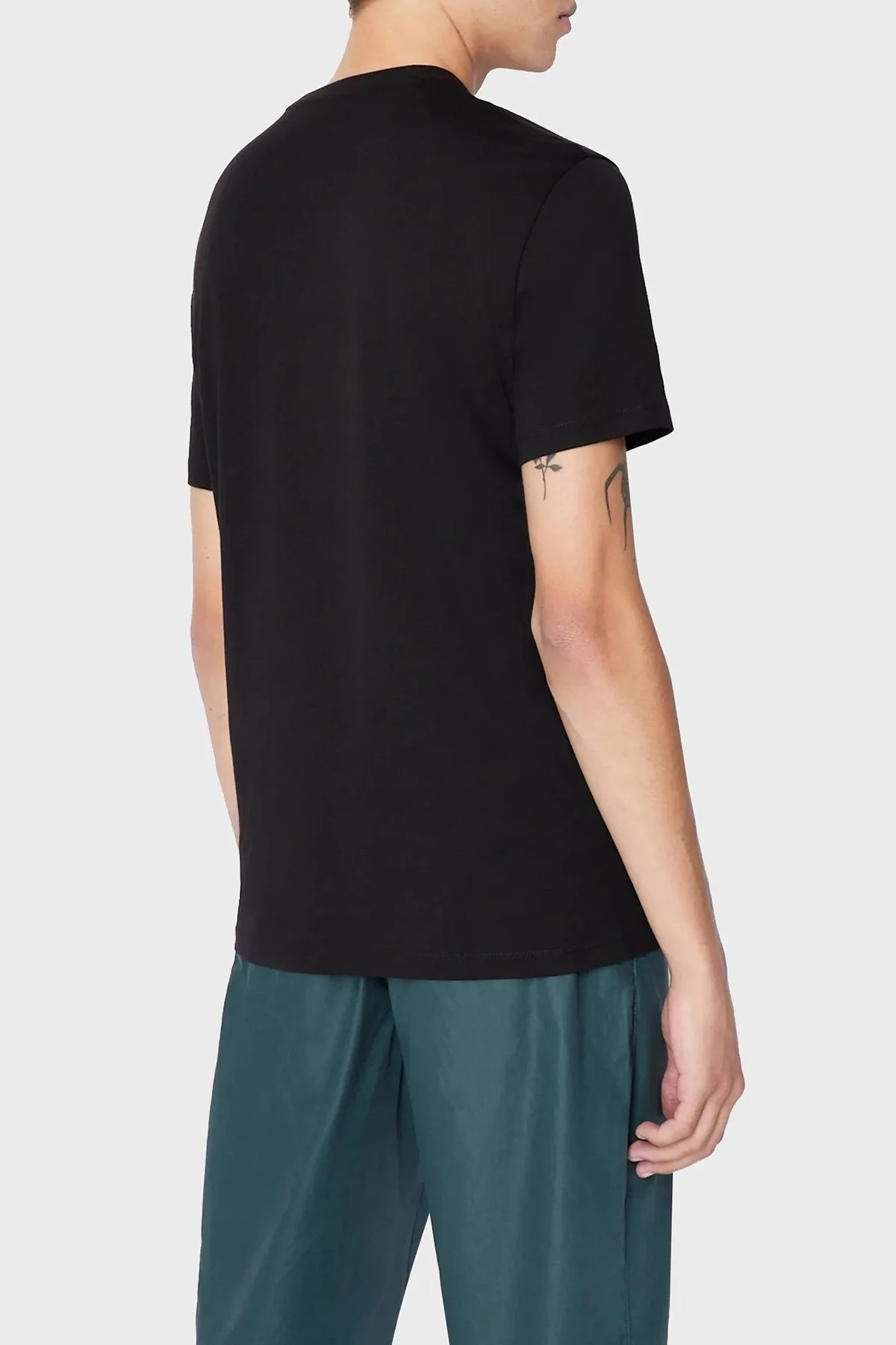 Armani Exchange Logolu Bisiklet Yaka % 100 Pamuk Regular Fit Erkek T Shirt 3RZTHF ZJH4Z 1200 SİYAH - 2