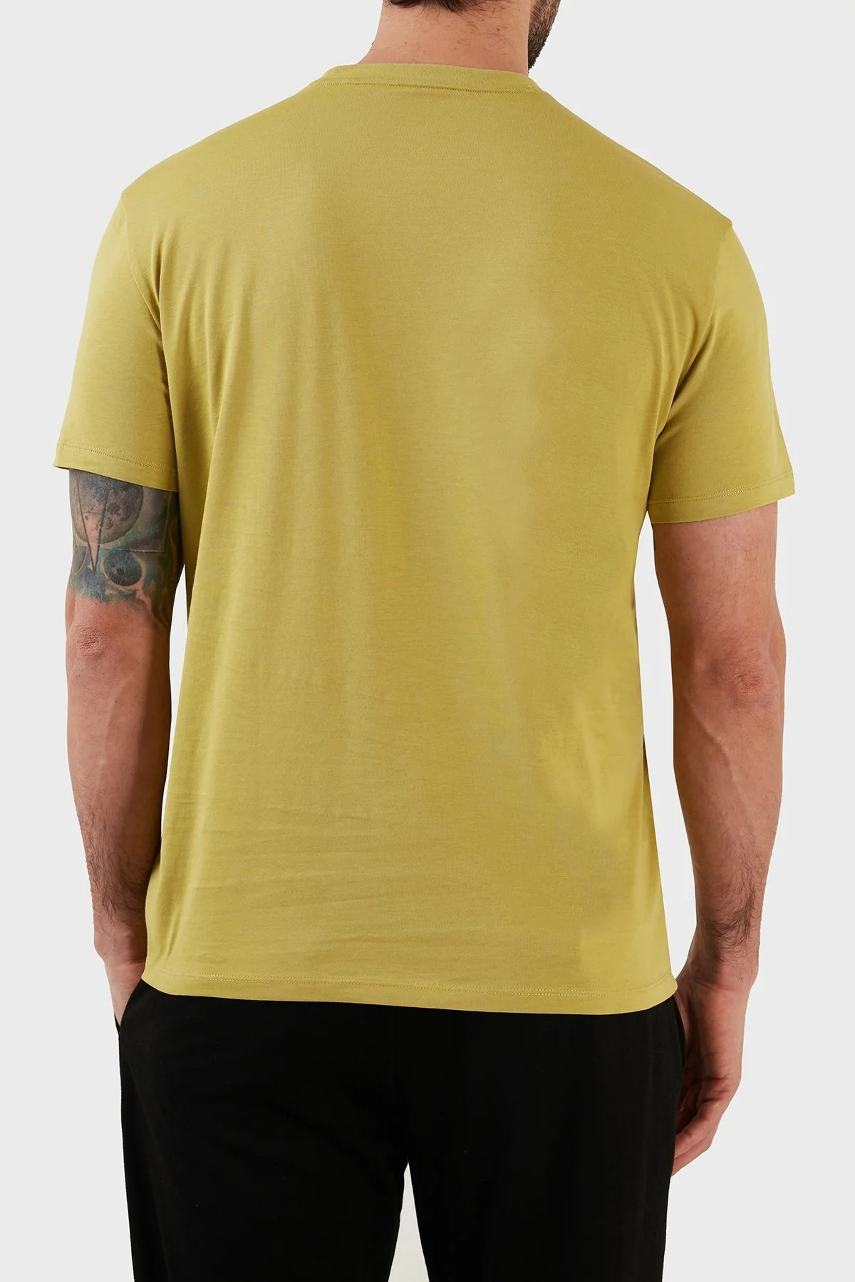 Armani Exchange Logolu Bisiklet Yaka % 100 Pamuk Regular Fit Erkek T Shirt 3RZTHF ZJH4Z 1883 FISTIK YEŞİL - 5