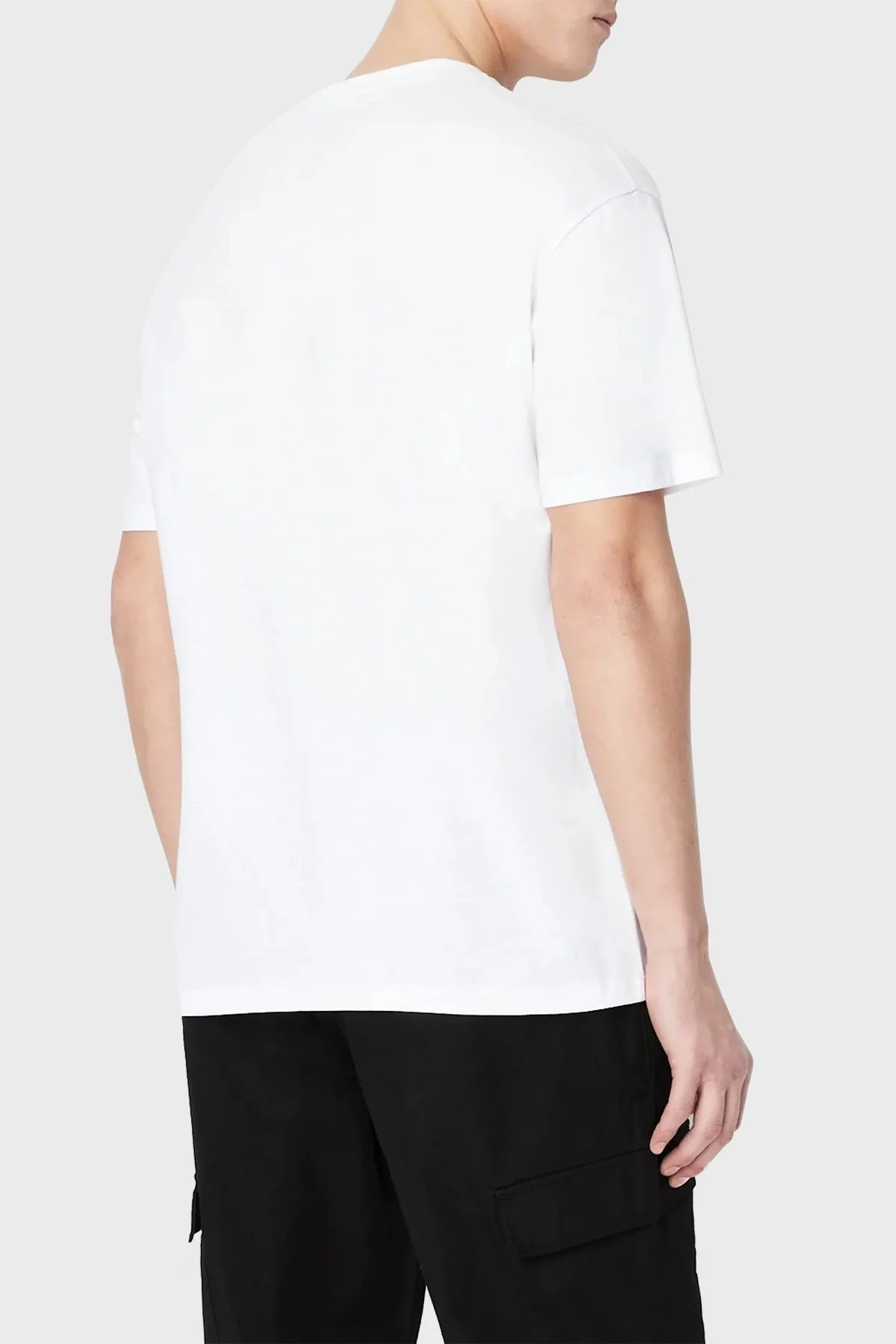 Armani Exchange Logolu Bisiklet Yaka % 100 Pamuk Regular Fit Erkek T Shirt 3RZTLG ZJ8EZ 1100 BEYAZ - 2