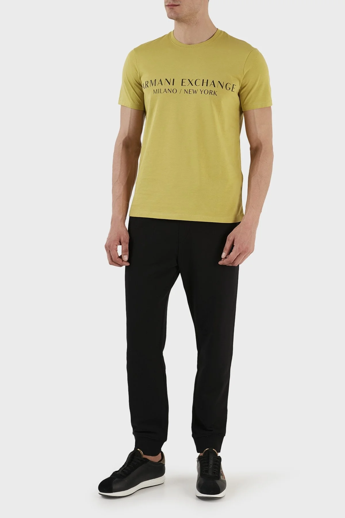 Armani Exchange Logolu Bisiklet Yaka % 100 Pamuk Slim Fit Erkek T Shirt 8NZT72 Z8H4Z 1883 FISTIK YEŞİL - 3