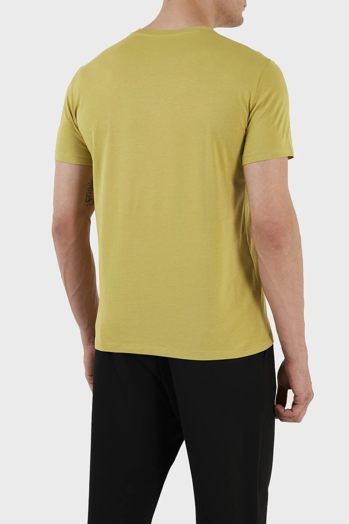 Armani Exchange Logolu Bisiklet Yaka % 100 Pamuk Slim Fit Erkek T Shirt 8NZT72 Z8H4Z 1883 FISTIK YEŞİL - 5