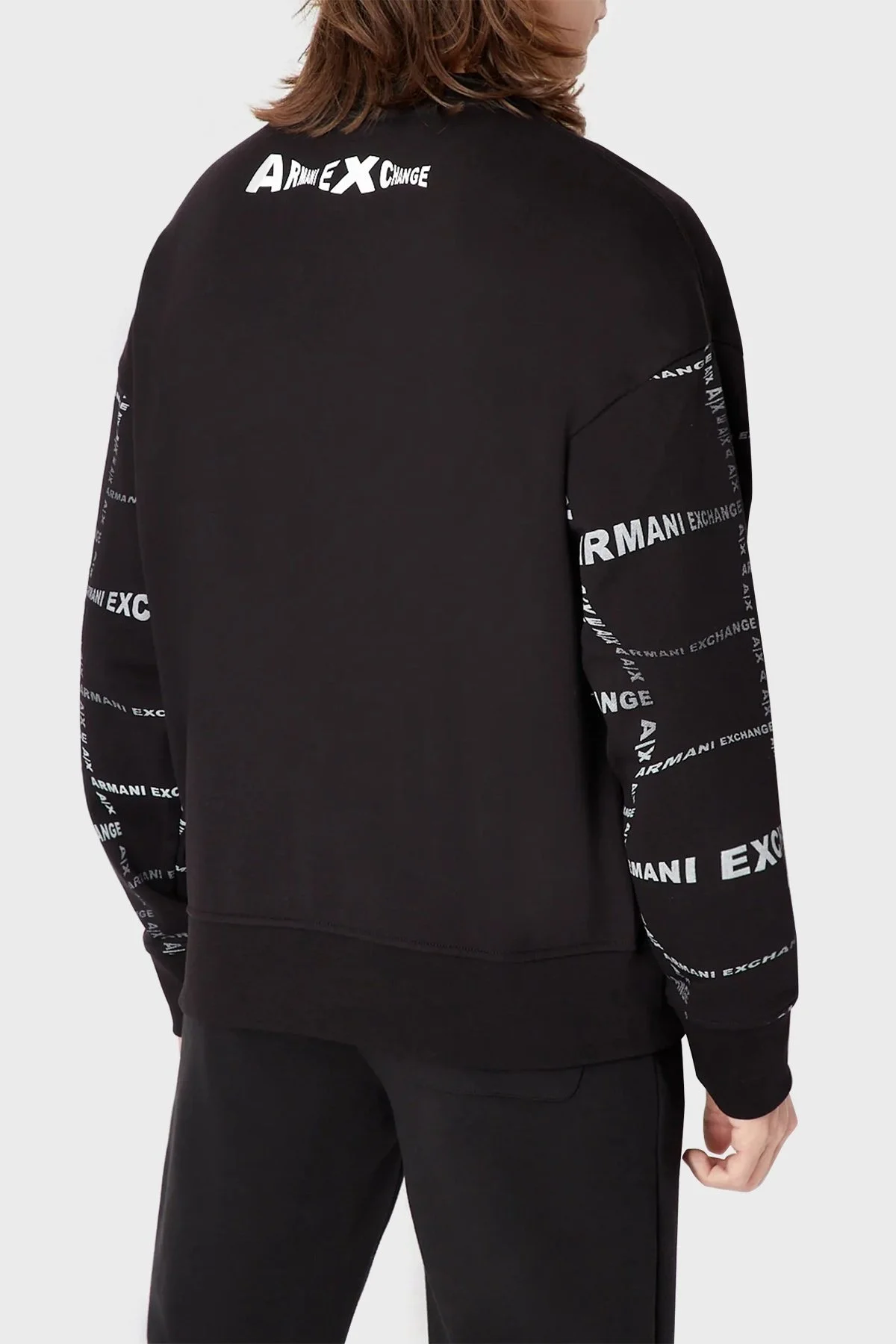 Armani Exchange Logolu Bisiklet Yaka Pamuklu Regular Fit Erkek Sweat 3RZMFA ZJXAZ 52AG SİYAH - 2