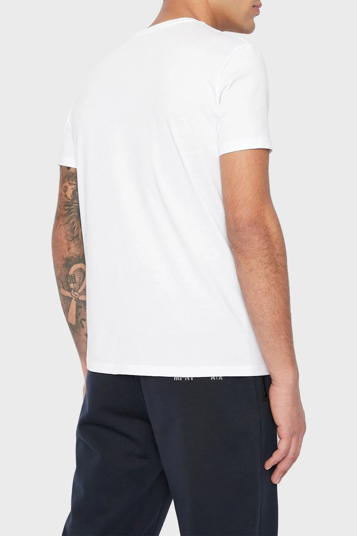 Armani Exchange Logolu Bisiklet Yaka Pamuklu Regular Fit Erkek T Shirt 6LZTAA ZJA5Z 1100 BEYAZ - 2