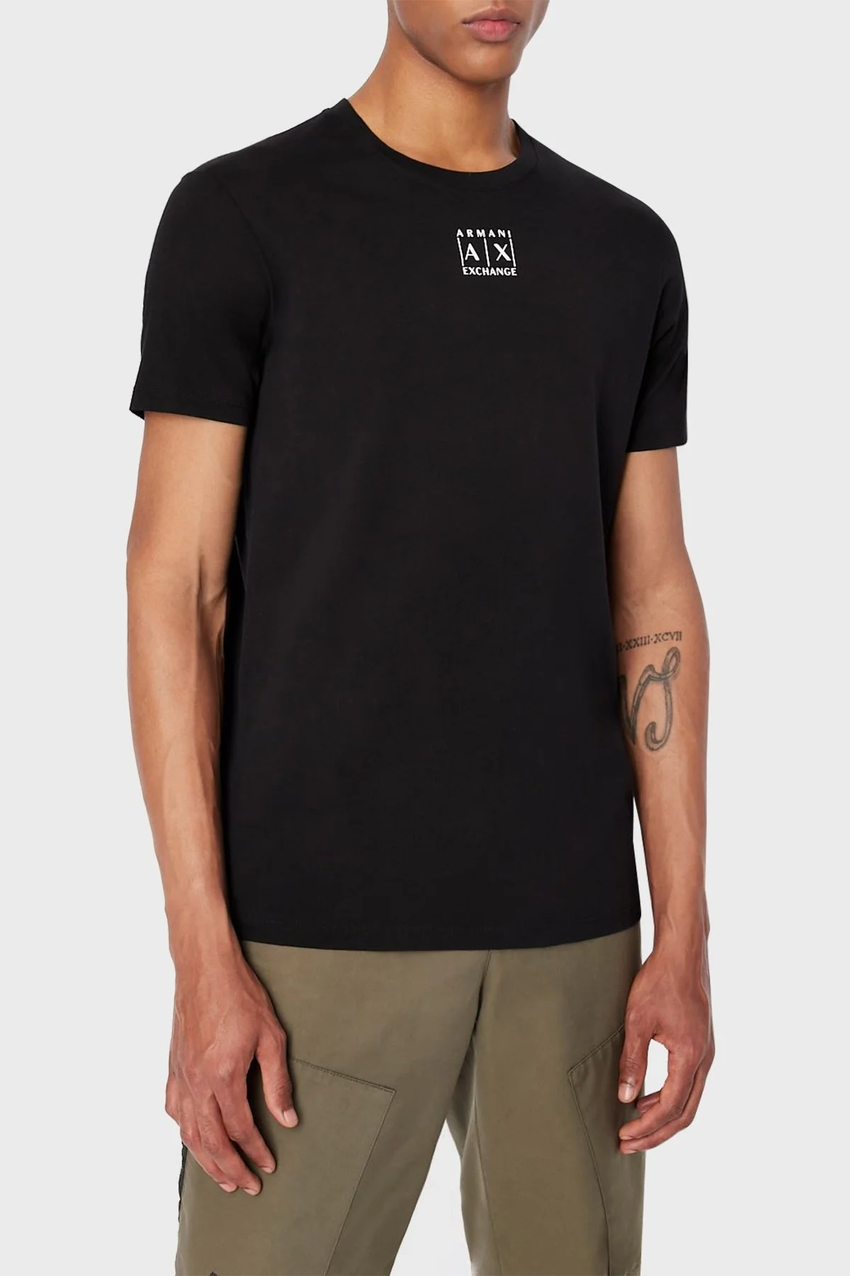 Armani Exchange Logolu Bisiklet Yaka Pamuklu Regular Fit Erkek T Shirt 6LZTAA ZJA5Z 1200 SİYAH - 1