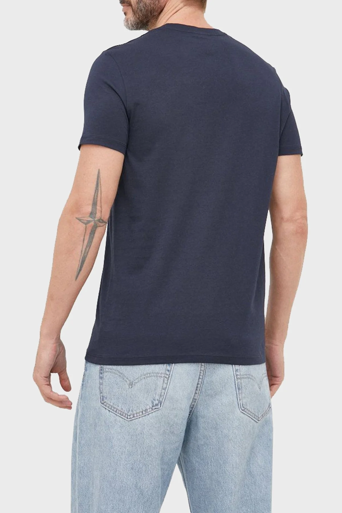 Armani Exchange Logolu Bisiklet Yaka Pamuklu Regular Fit Erkek T Shirt 6LZTAA ZJA5Z 1510 LACİVERT - 4