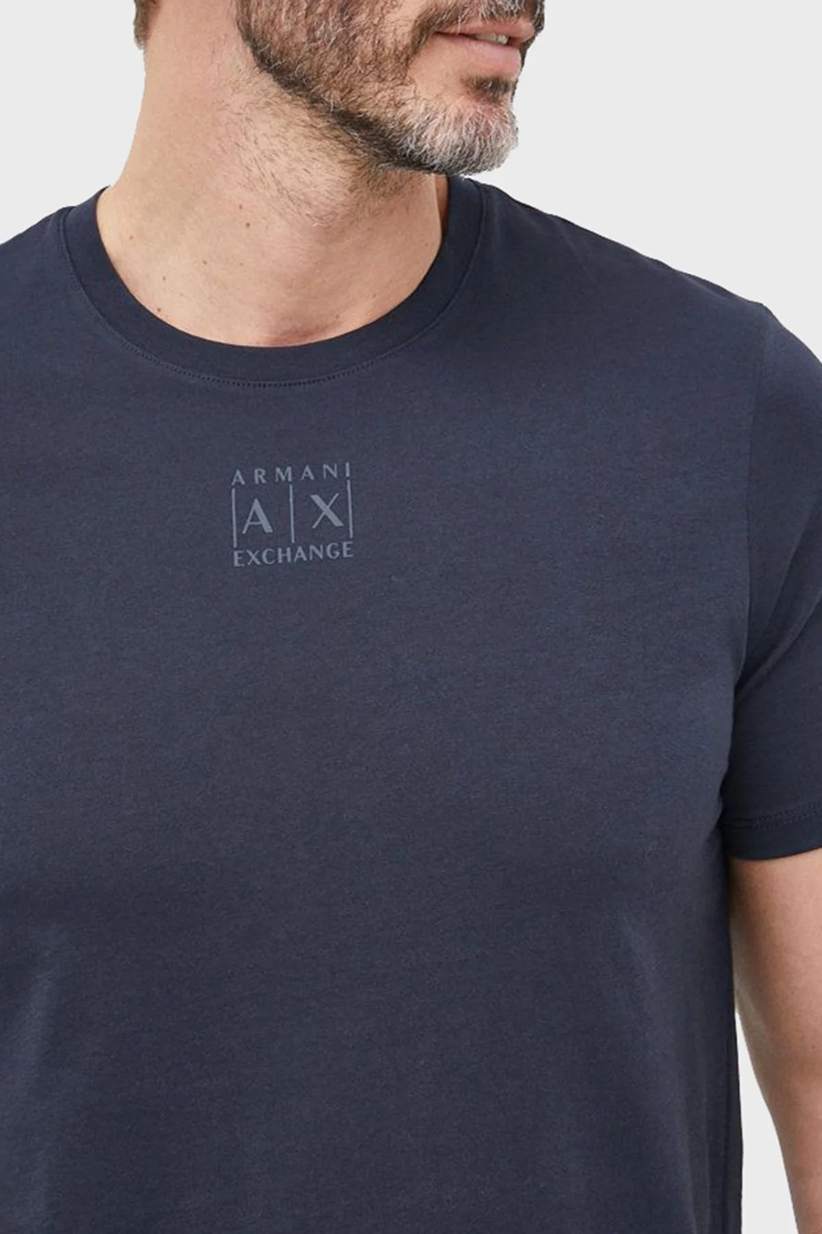 Armani Exchange Logolu Bisiklet Yaka Pamuklu Regular Fit Erkek T Shirt 6LZTAA ZJA5Z 1510 LACİVERT - 5