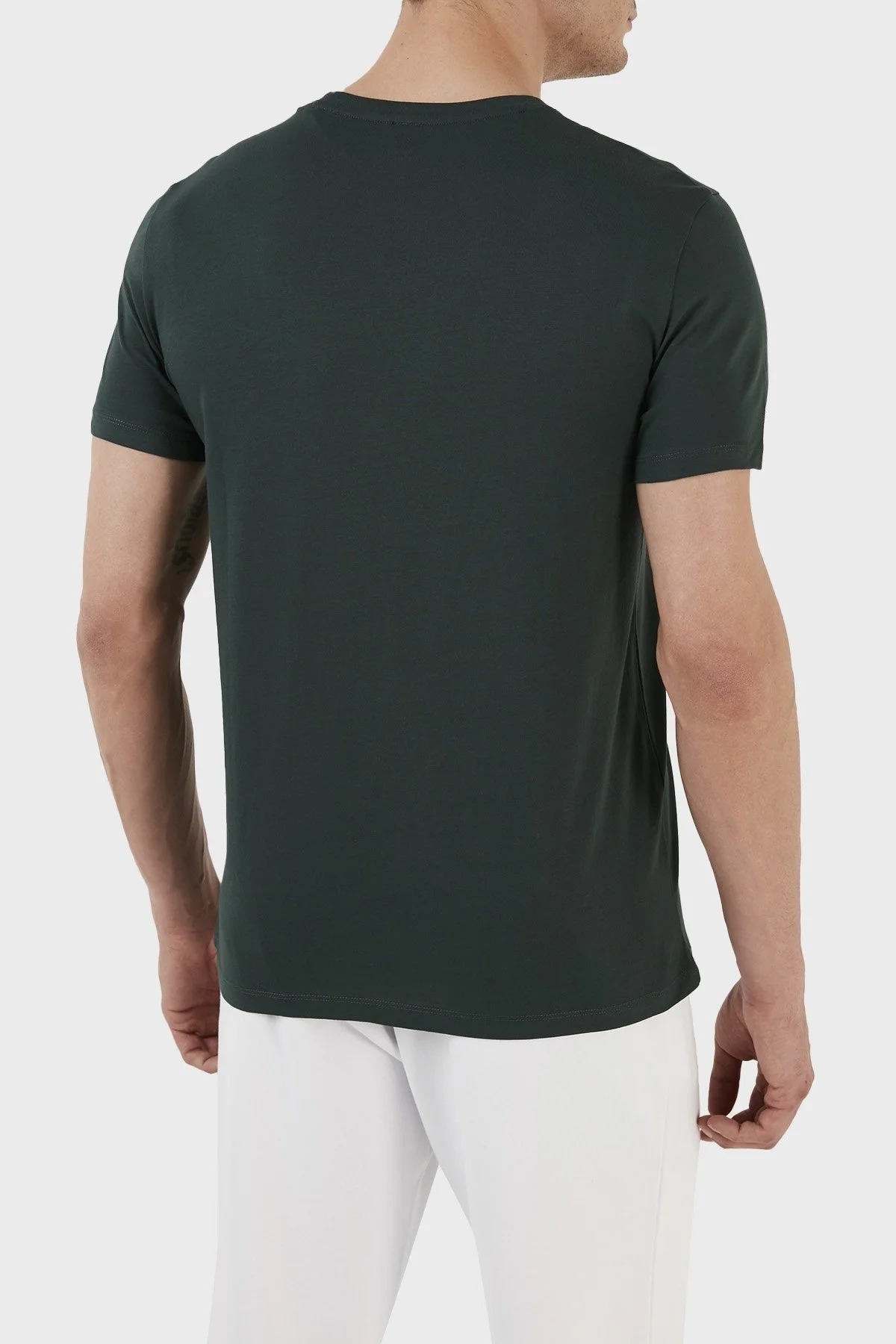Armani Exchange Logolu Bisiklet Yaka Pamuklu Slim Fit Erkek T Shirt 8NZT72 Z8H4Z 1882 YEŞİL - 4