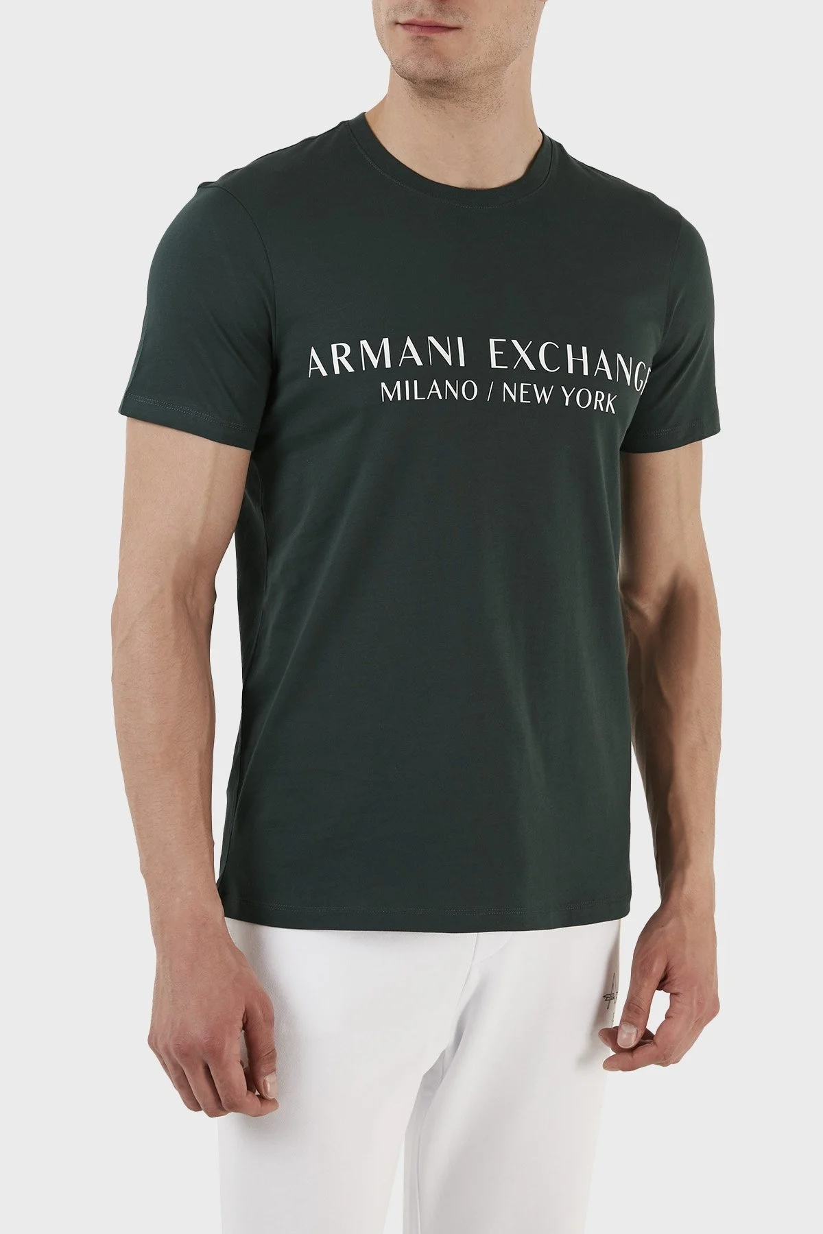 Armani Exchange Logolu Bisiklet Yaka Pamuklu Slim Fit Erkek T Shirt 8NZT72 Z8H4Z 1882 YEŞİL - 5