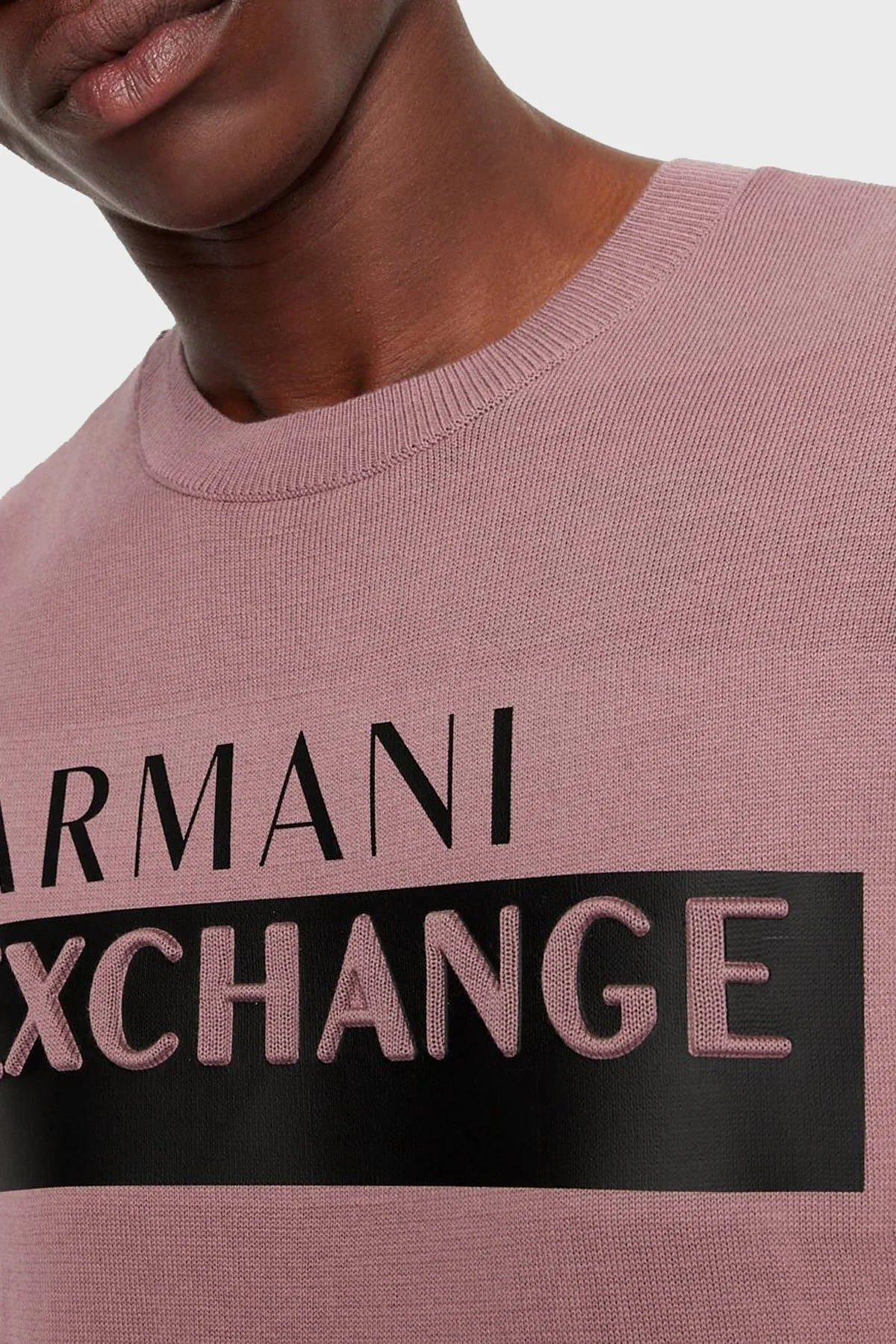 Armani Exchange Logolu Bisiklet Yaka Pamuklu Triko Erkek Kazak 6LZM2D ZMX8Z 1316 GÜL - 2