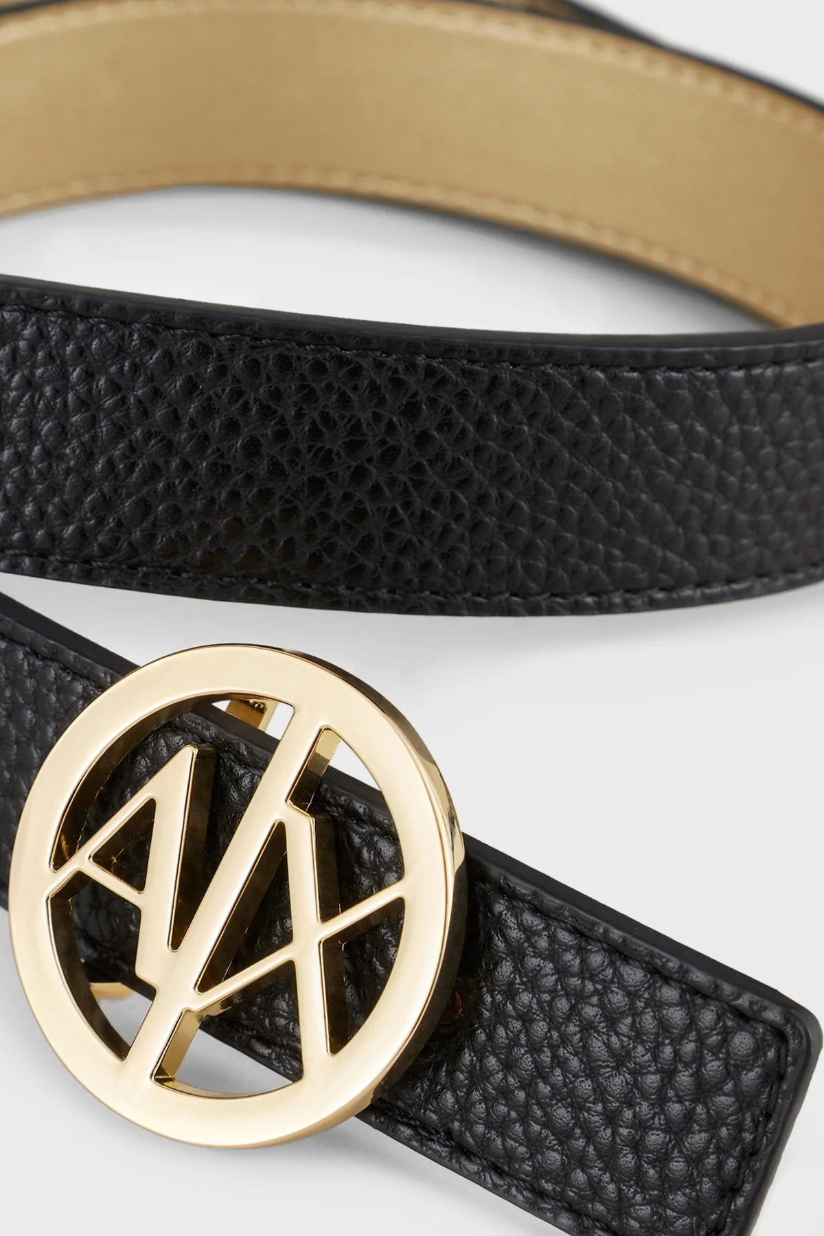 Armani Exchange Logolu Çift Taraflı Bayan Kemer 941118 0A877 77520 SİYAH-GOLD - 5