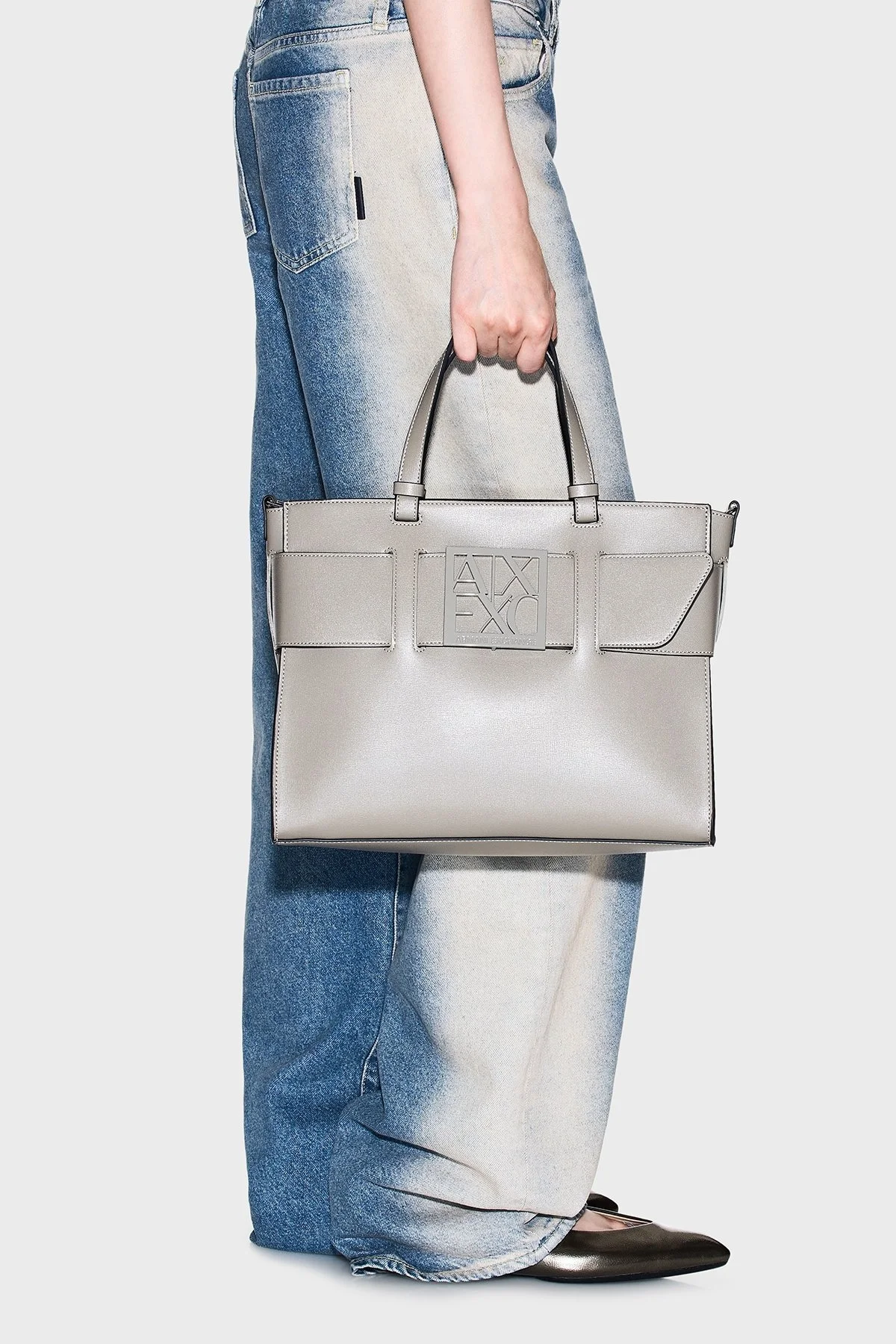 Armani Exchange Logolu Çıkarılabilir Askılı Bayan Çanta 942689 0A874 U6242 BEJ - 3