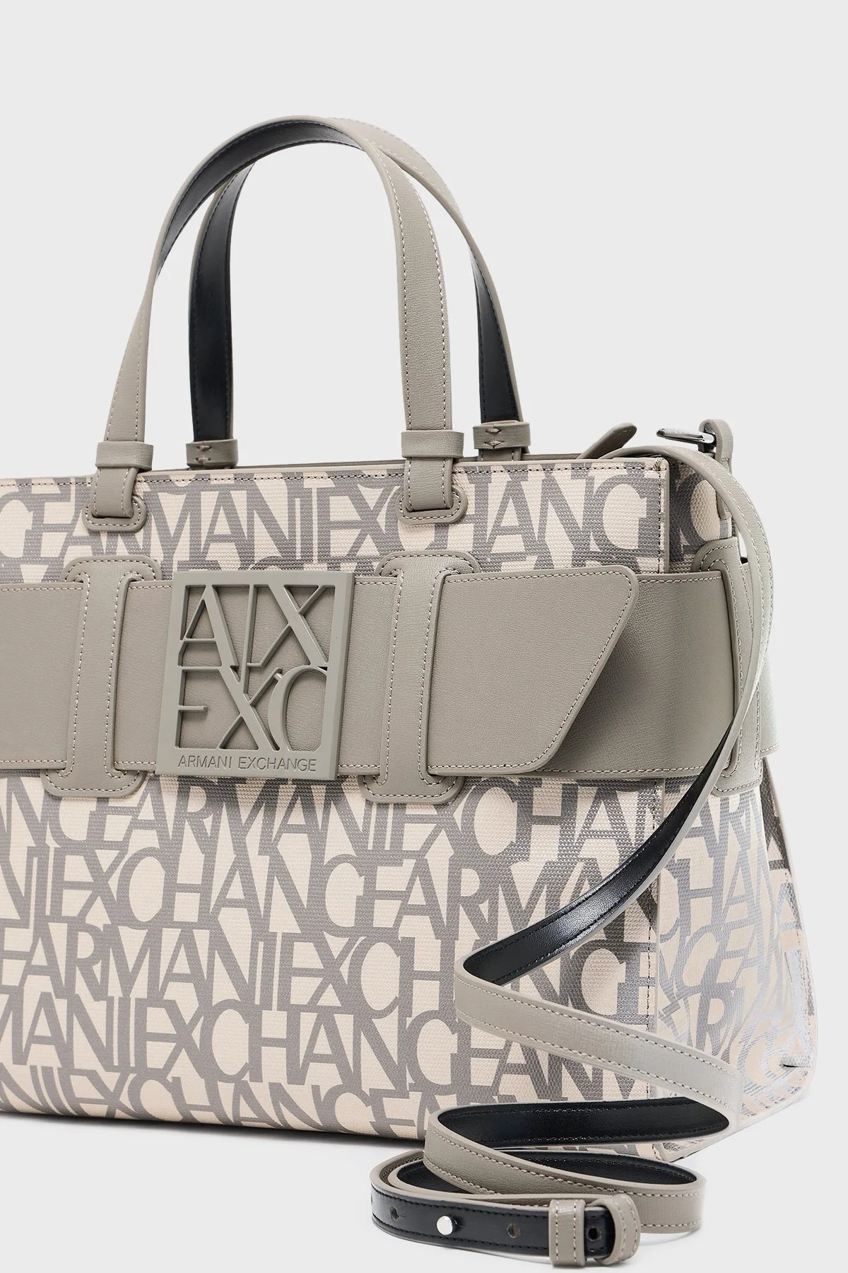 Armani Exchange Logolu Çıkarılabilir Askılı Bayan Çanta 942689 3F742 M1014 BEJ - 5