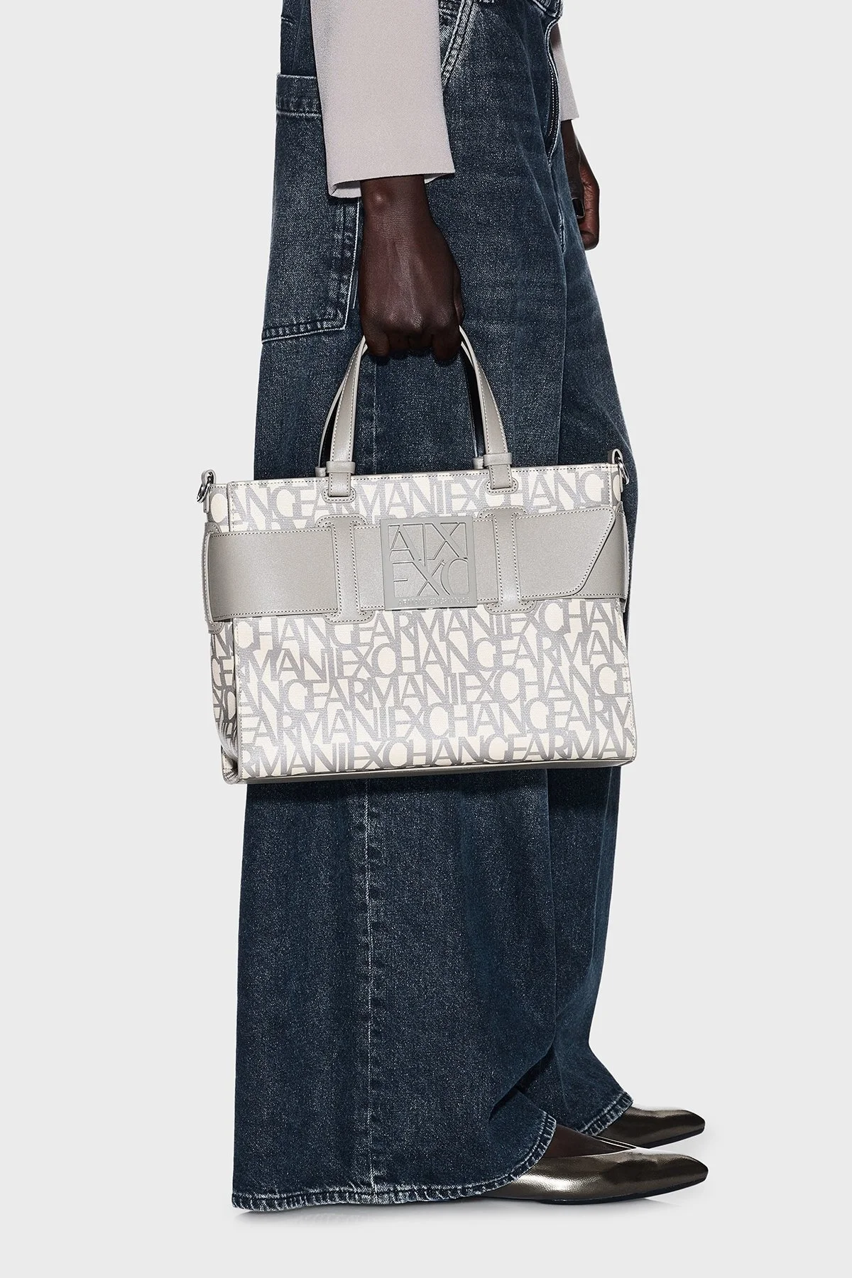 Armani Exchange Logolu Çıkarılabilir Askılı Bayan Çanta 942689 3F742 M1014 BEJ - 6