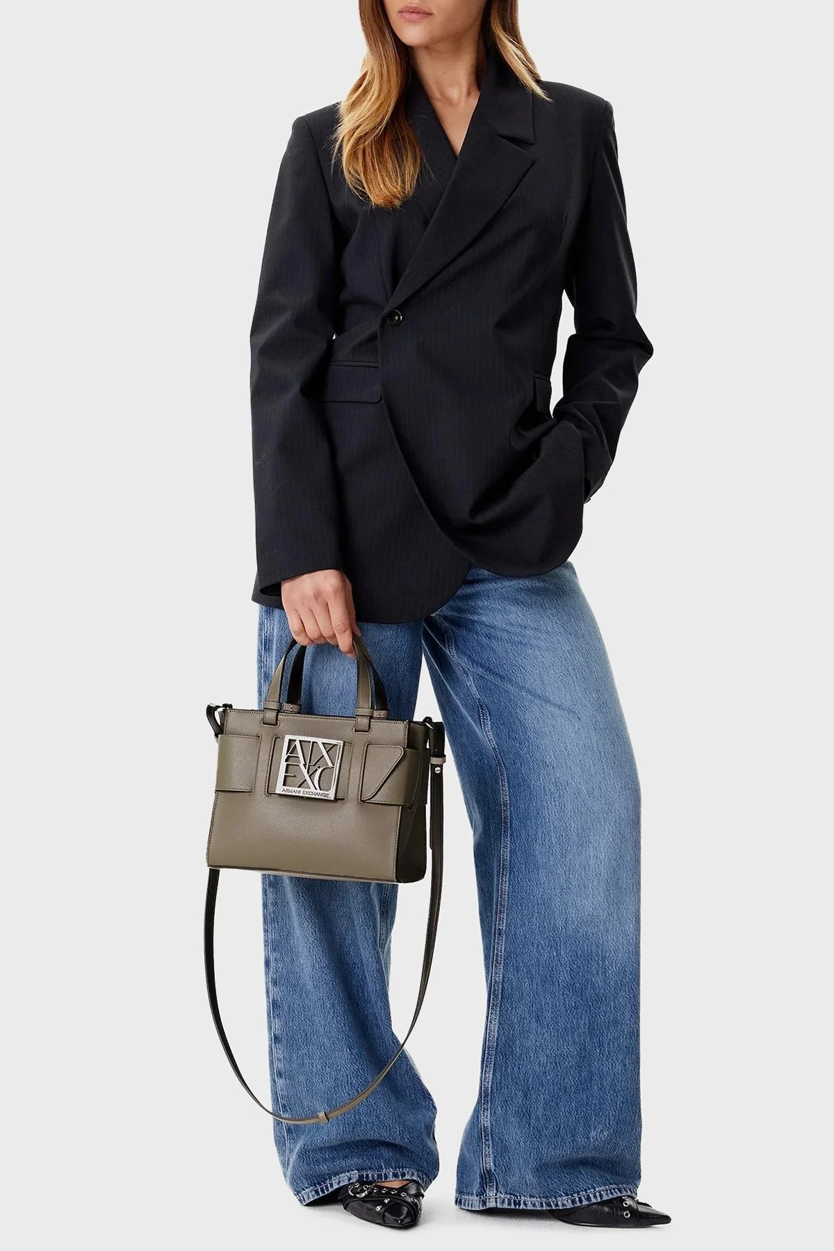 Armani Exchange Logolu Çıkarılabilir Askılı Bayan Çanta 942690 0A874 U6242 BEJ - 2