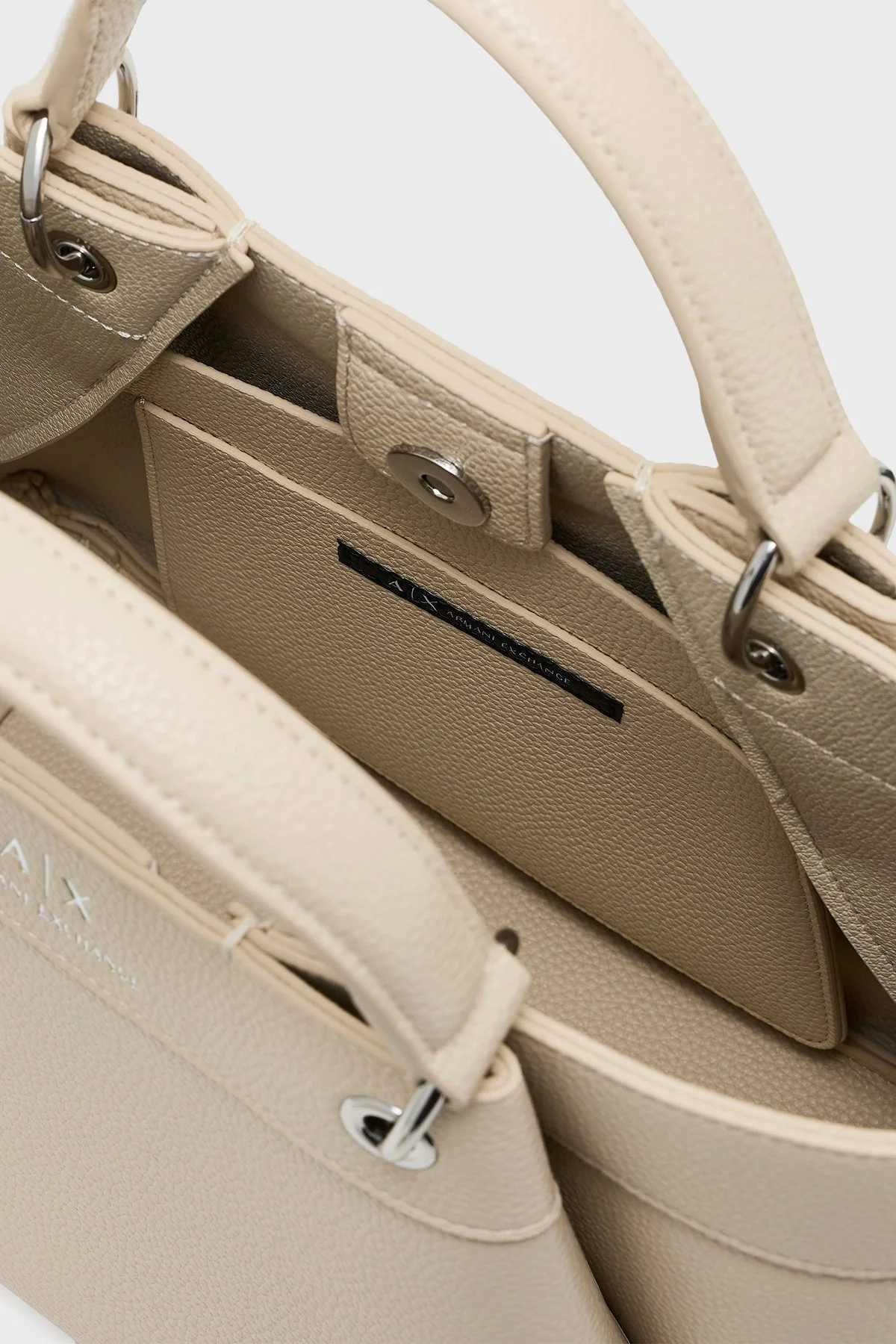 Armani Exchange Logolu Çıkarılabilir Askılı Kadın Çanta 942911 CC783 U1092 KREM - 4